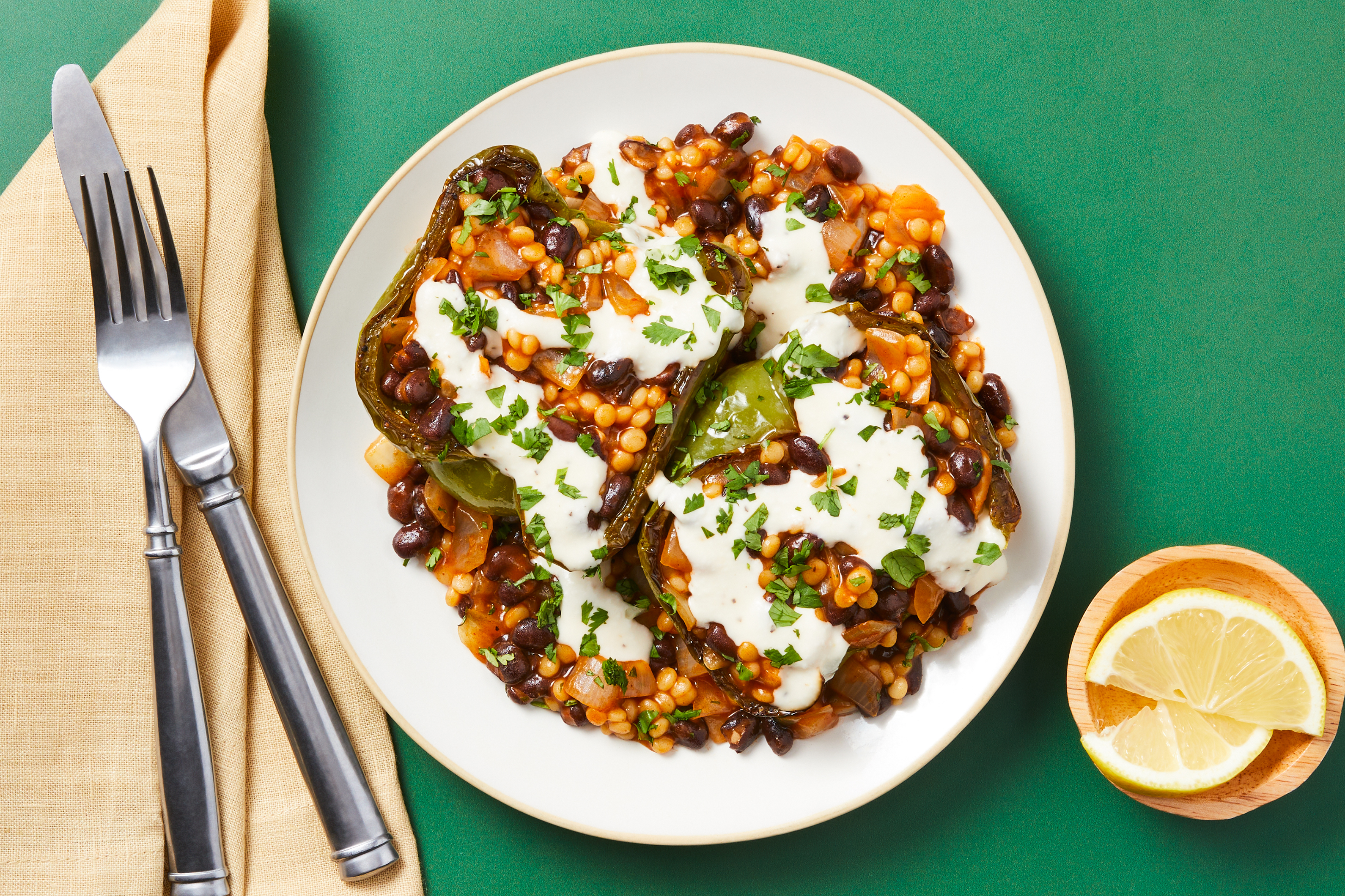 Vegan Southwest Black Bean Stuffed Peppers