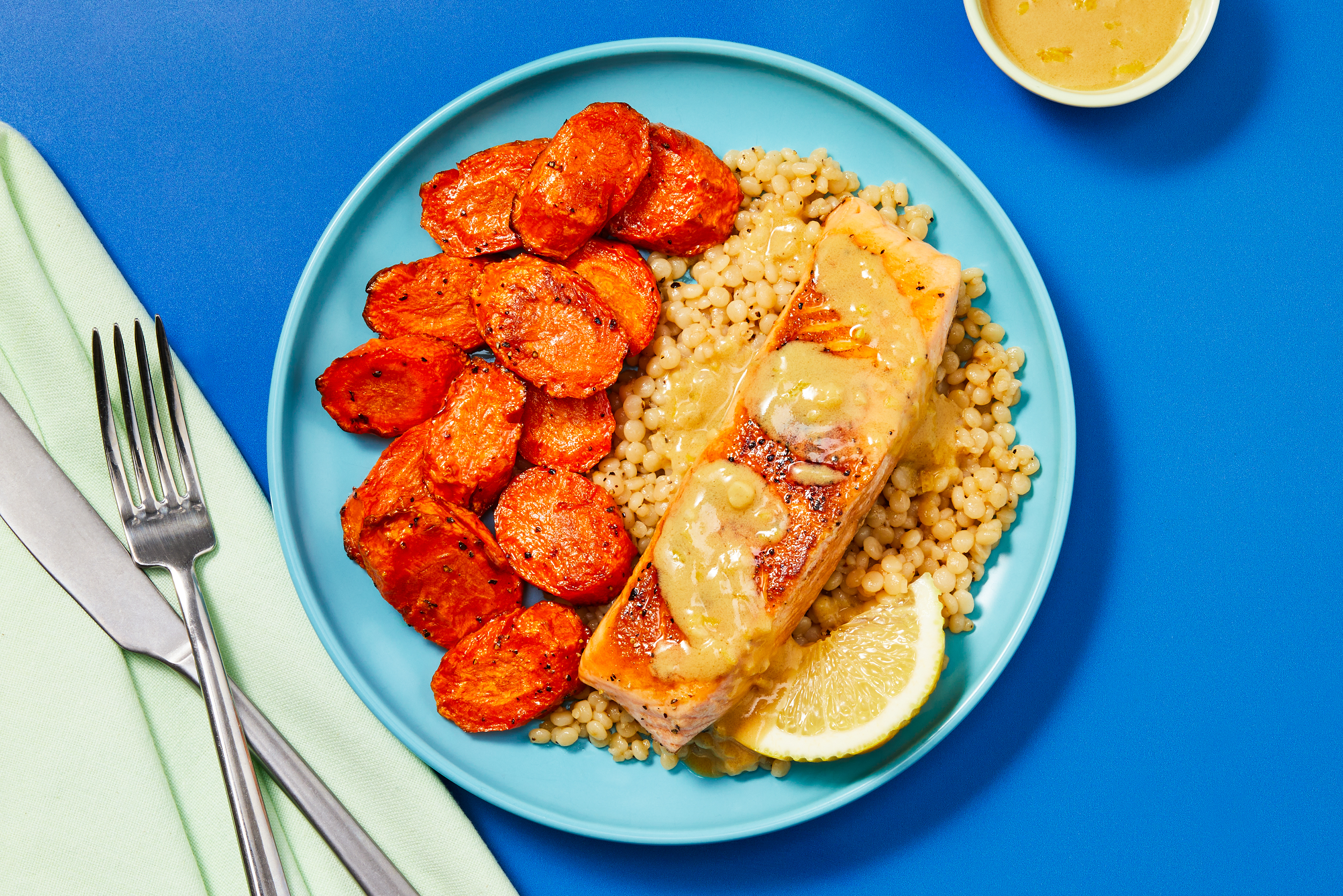 Seared Salmon with Lemon-Dijon Sauce