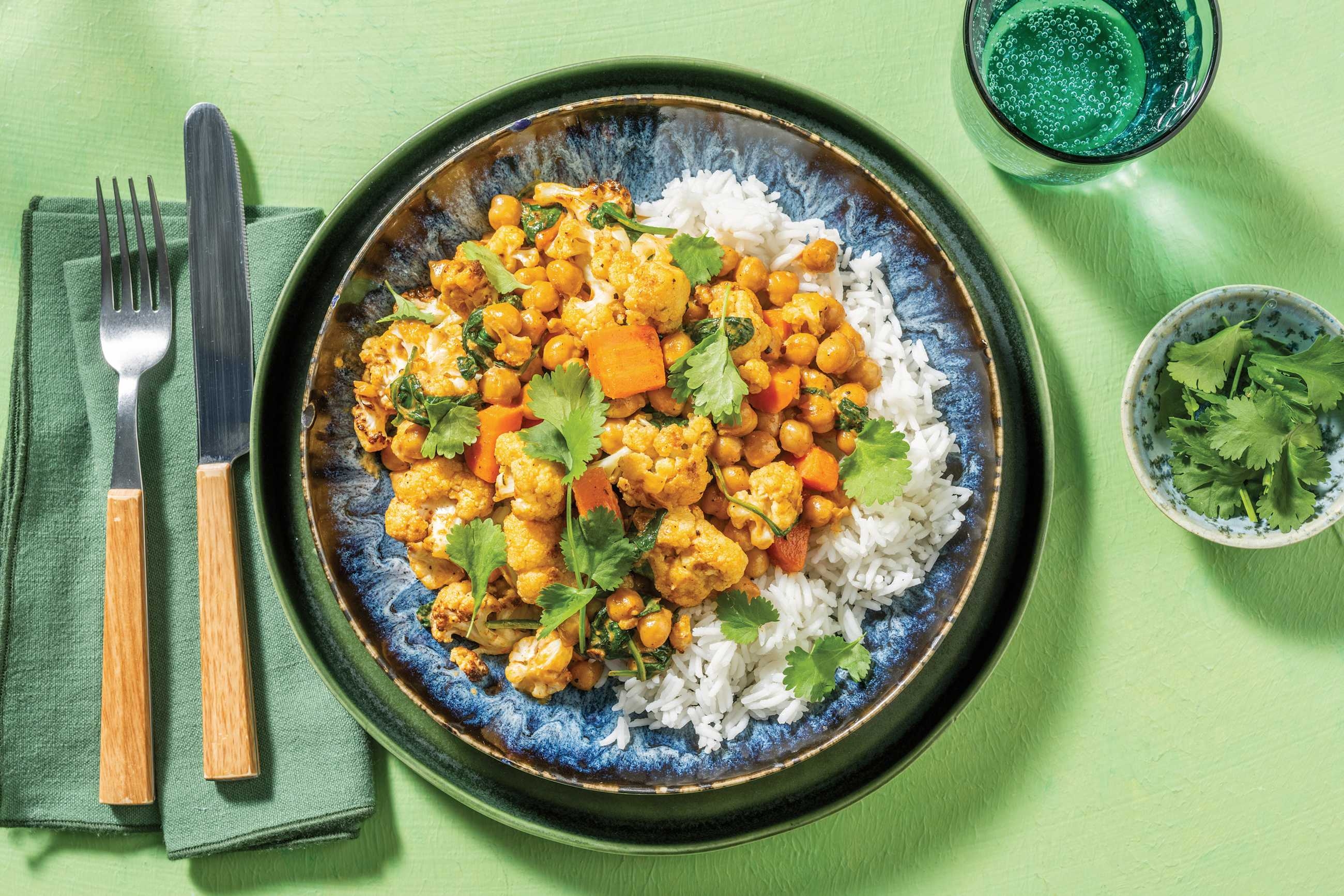 Sri Lankan-Style Chickpea,  Pumpkin & Cauliflower Curry