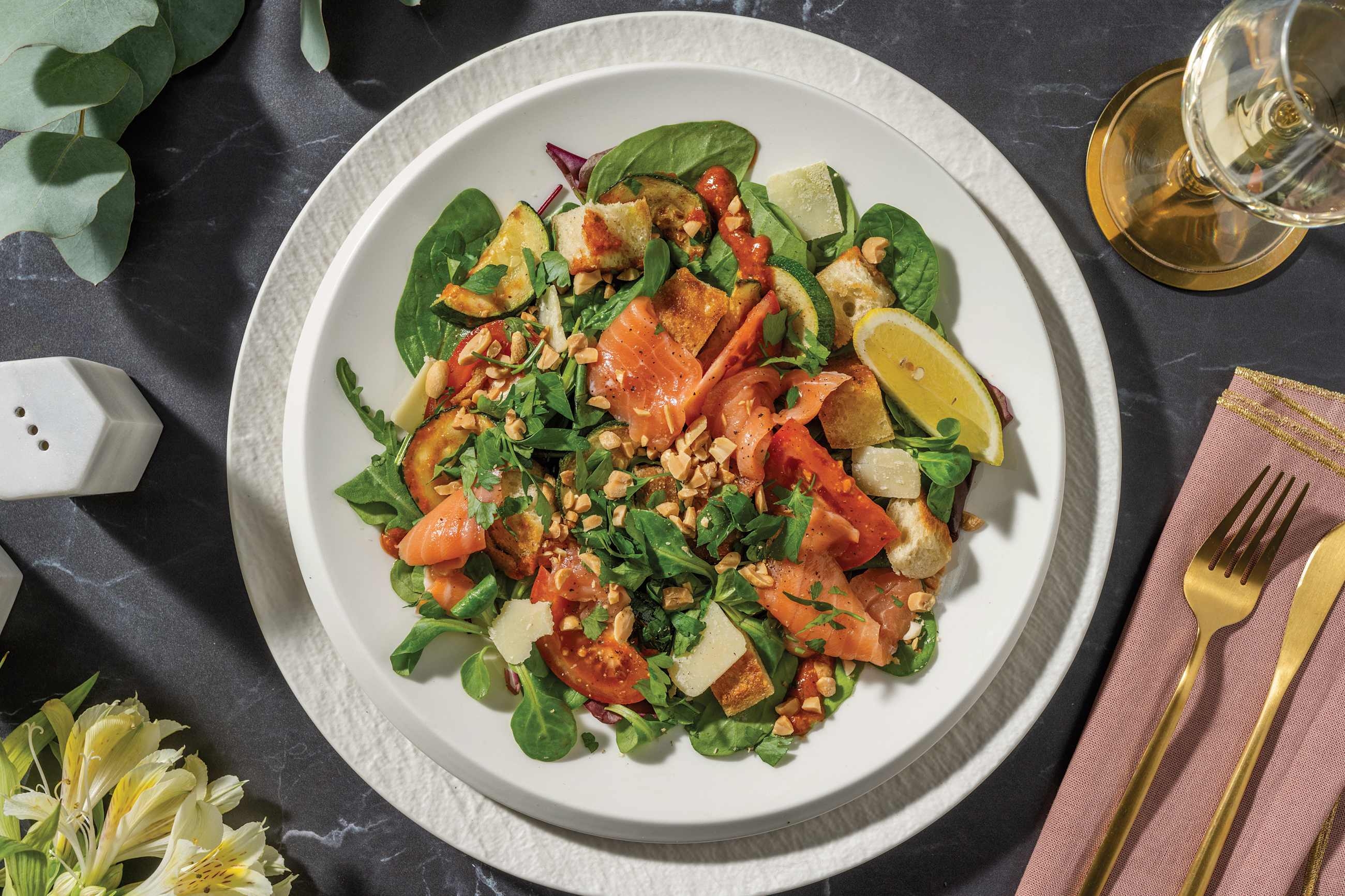 Smoked Salmon Panzanella-Style Salad