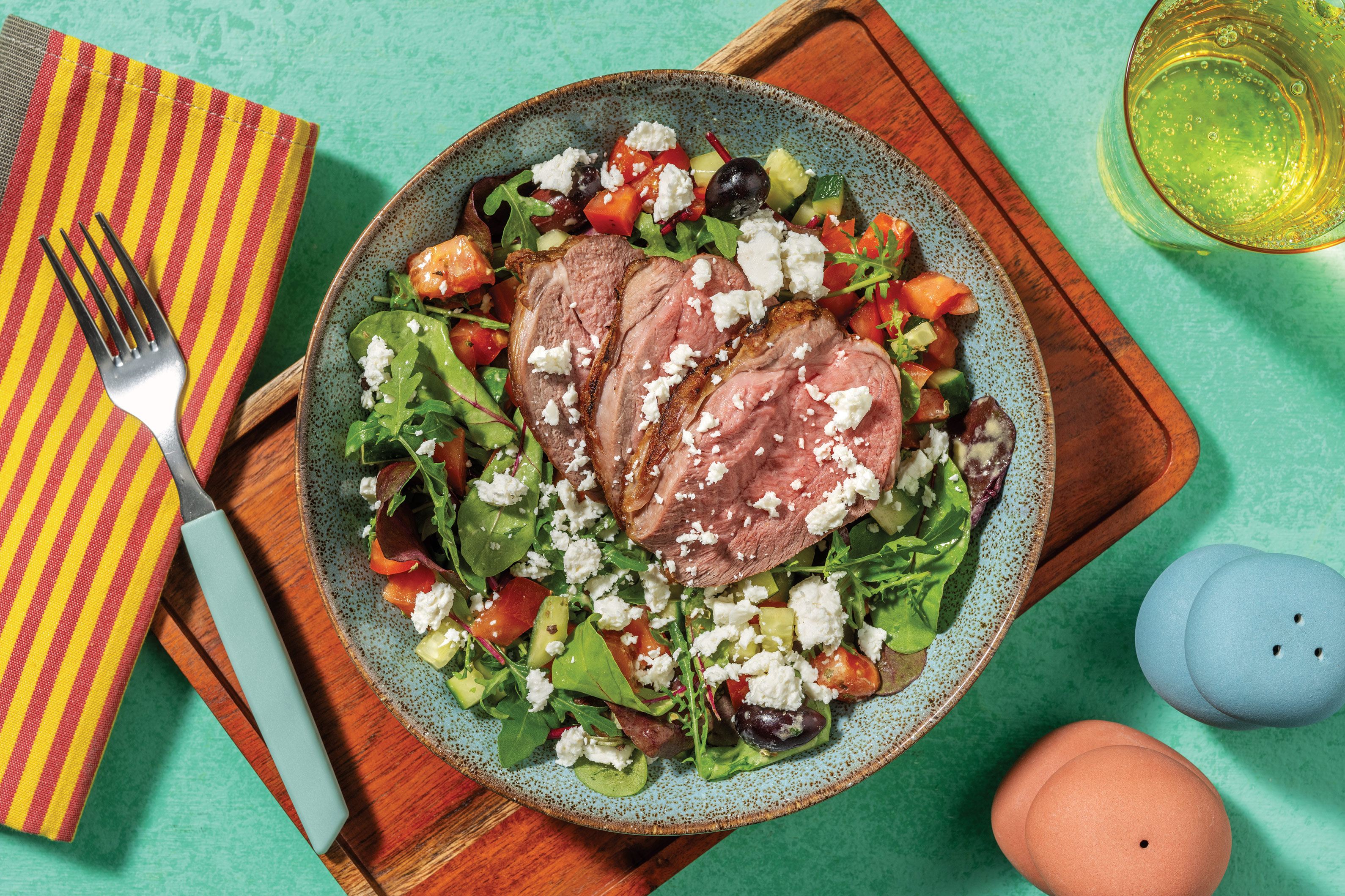 Greek-Style Roast Lamb & Olive Salad