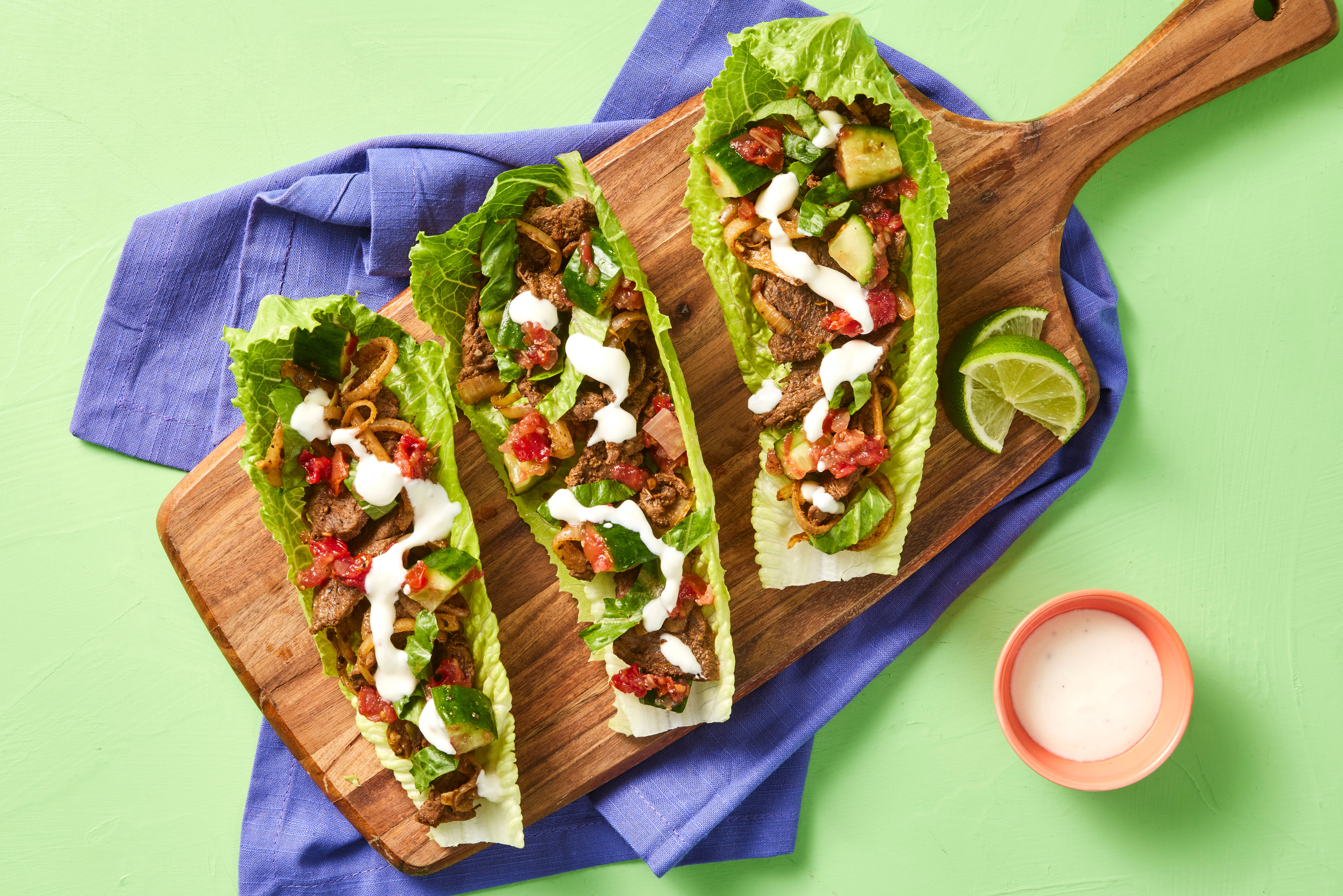One-Pan Steak & Onion Lettuce Wraps