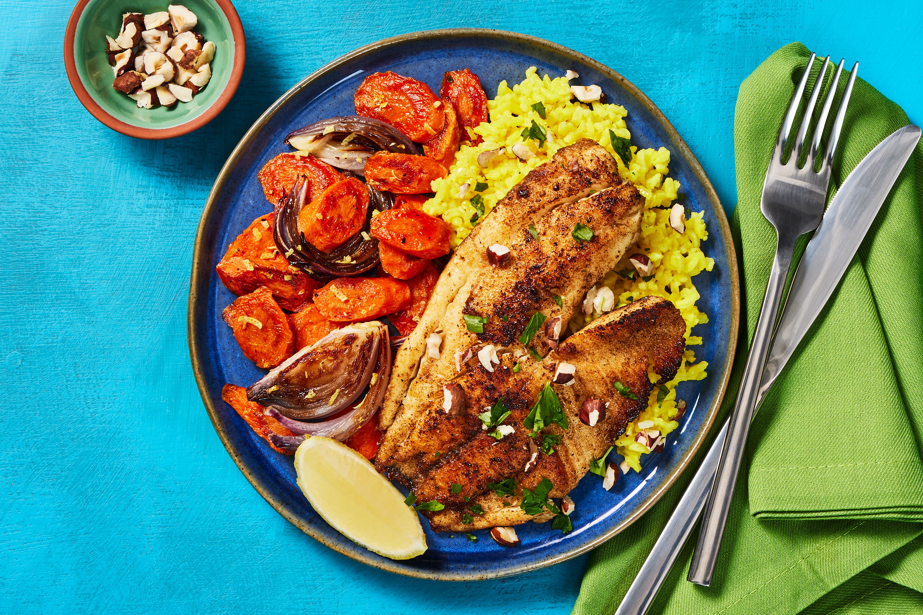 Lebanese-Style Tilapia & Turmeric Rice