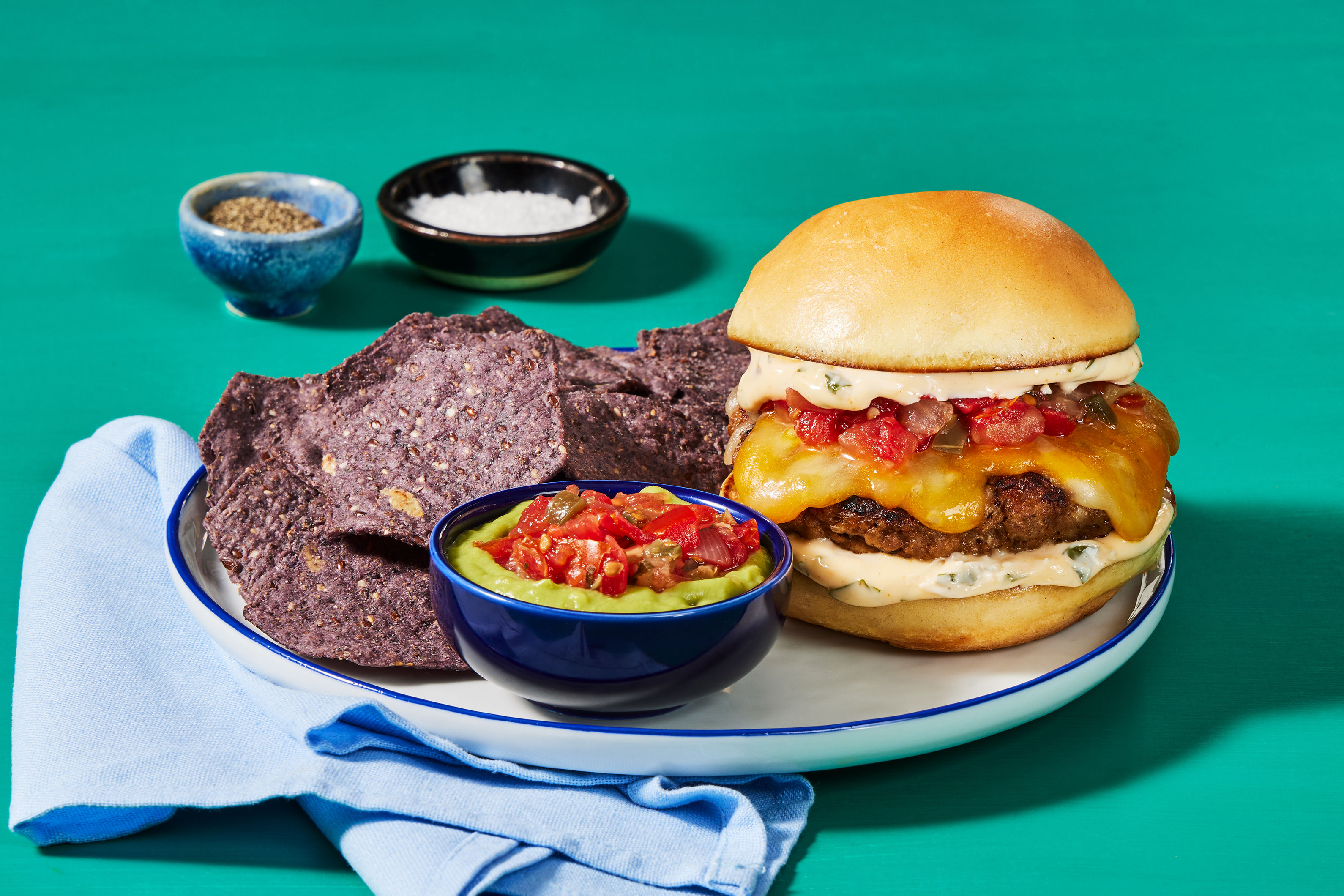 Cheesy Cantina Pork Burgers