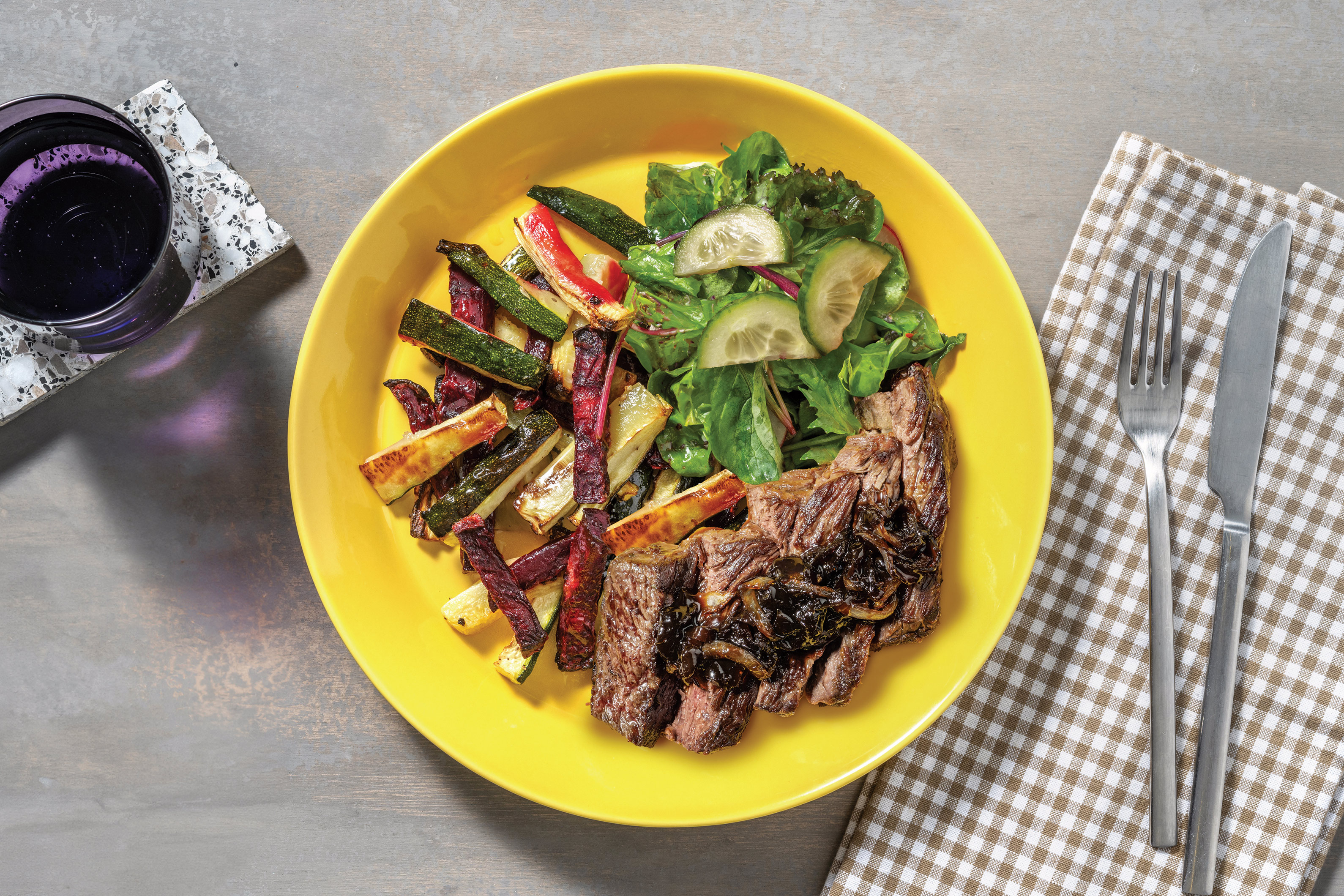 Herby Seared Steak & Veggie Fries