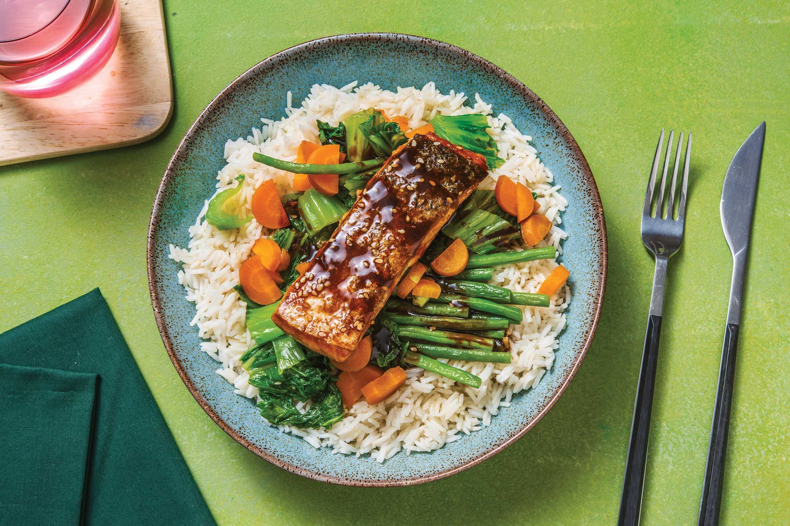 Double Honey-Sesame Glazed Salmon