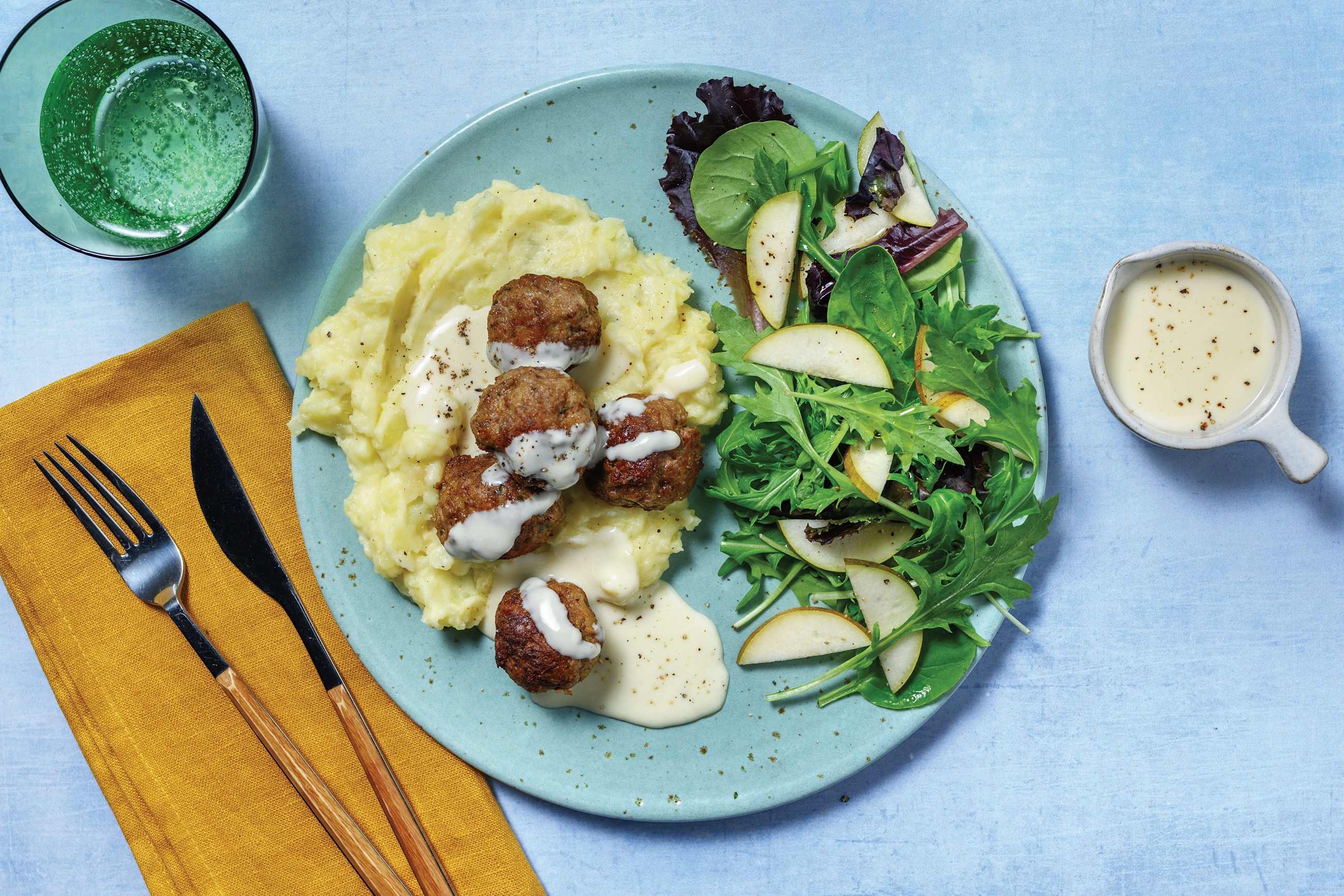 Pork Meatballs & Horseradish Sauce