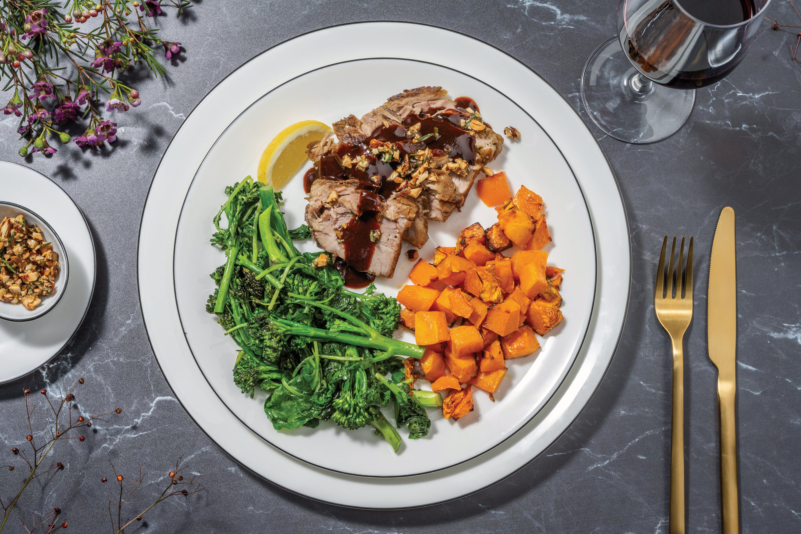 Grilled Pork Belly & Plum Balsamic Sauce