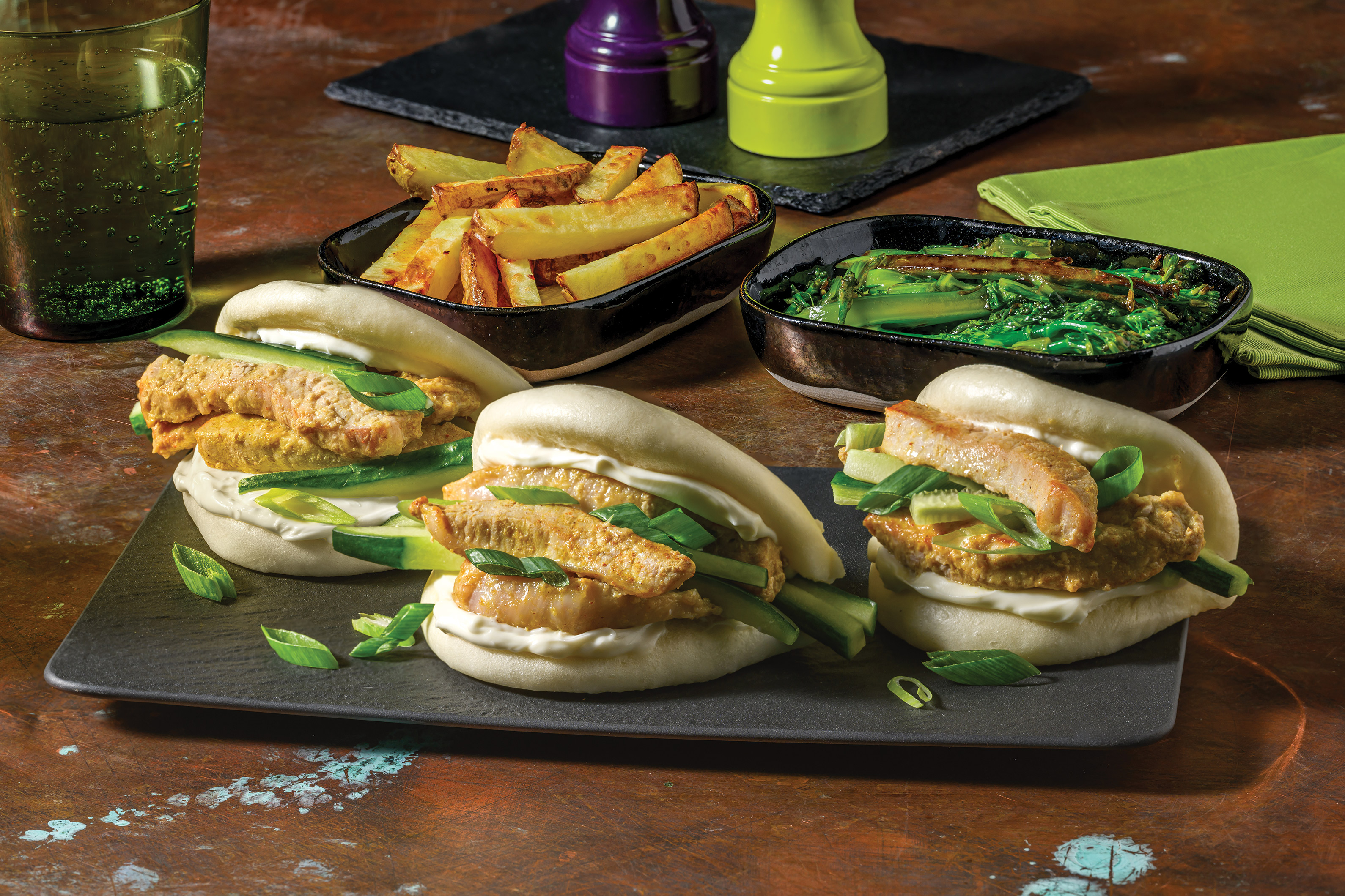 Sticky Plum Pork Bao Buns