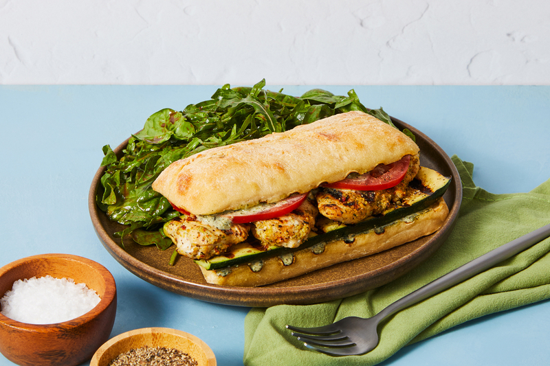 Grilled Pesto Chicken and Zucchini Sandwiches