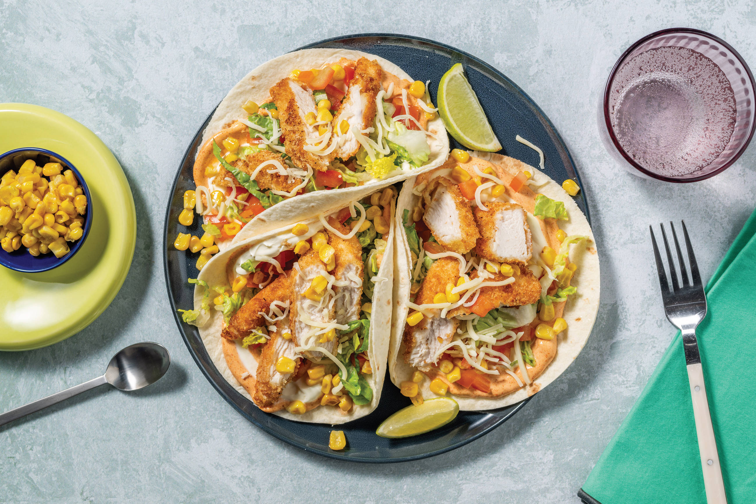 Crumbed Tex-Mex Chicken Tacos