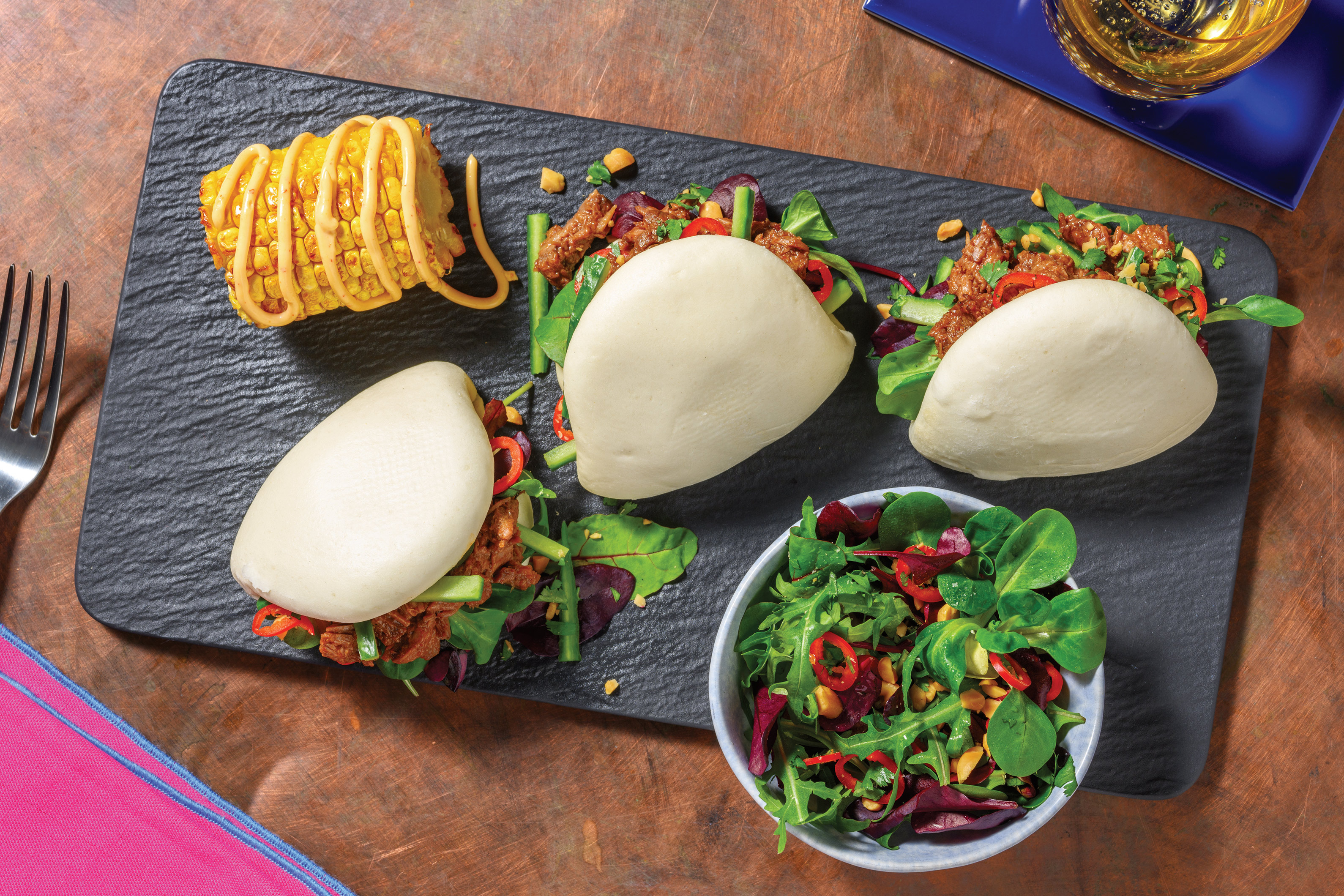 Lemongrass Beef Brisket Bao Buns