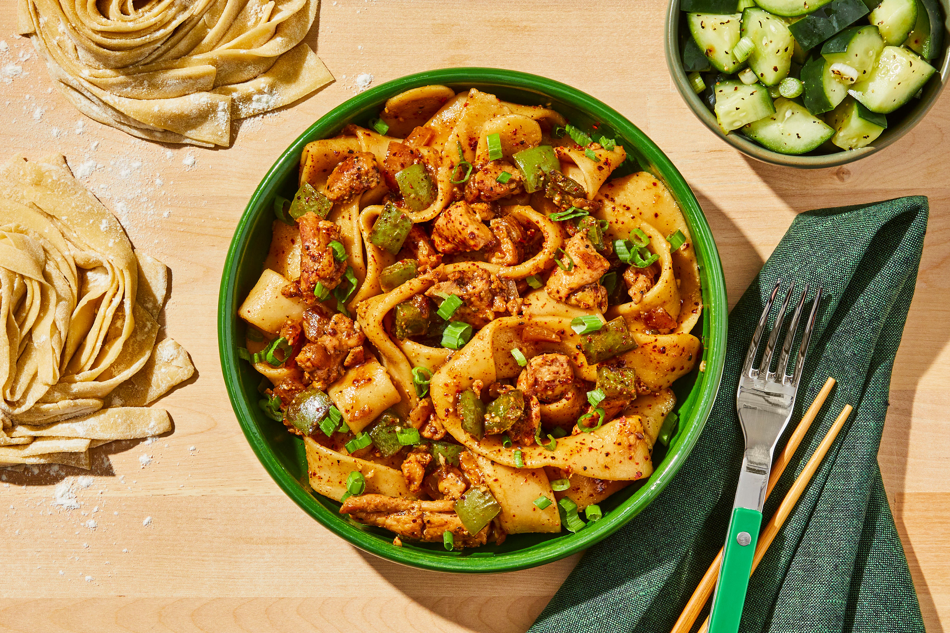 Soy-Cumin Chicken & Hand-Pulled Noodles