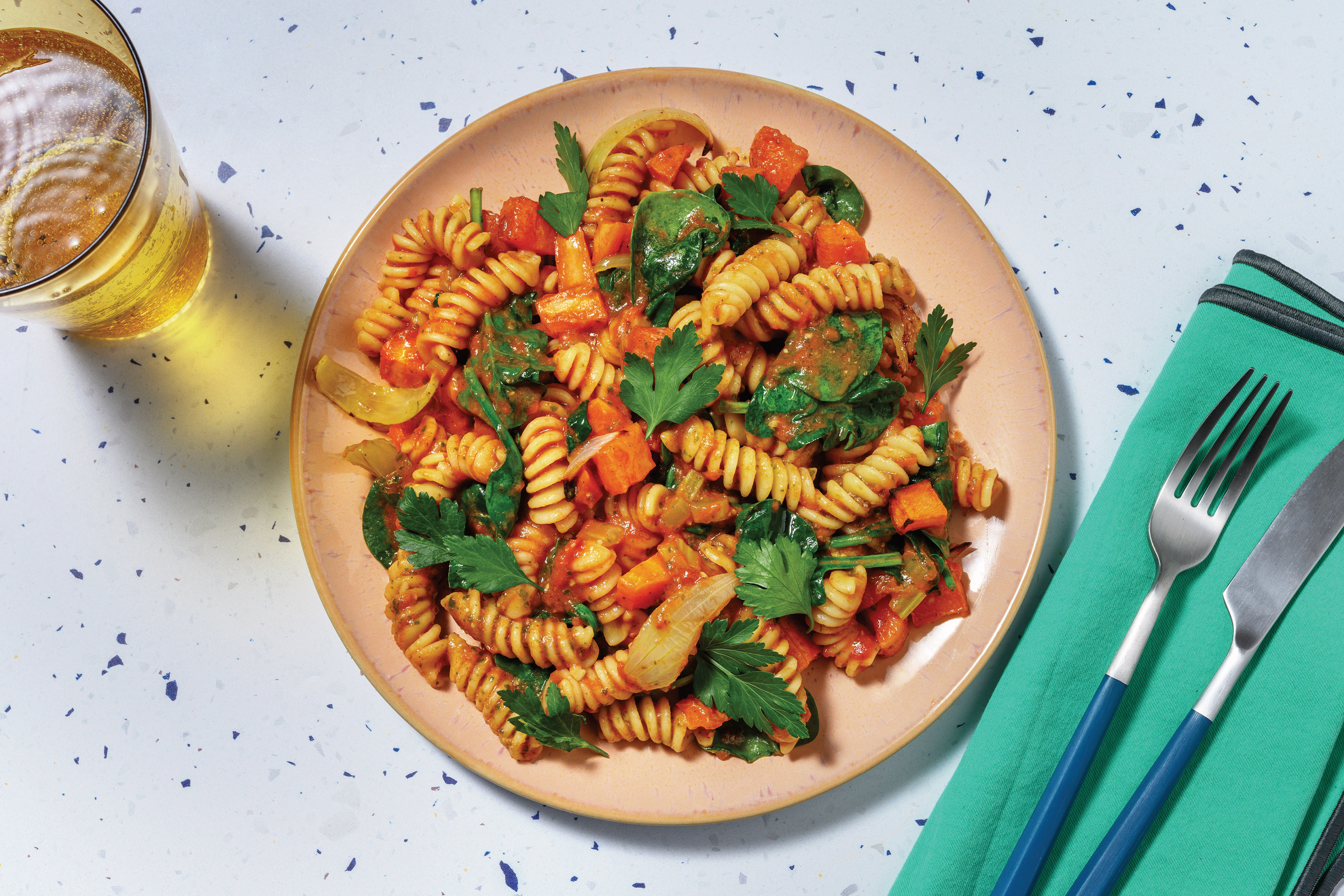 Plant-Based Basil Pesto & Veggie Fusilli
