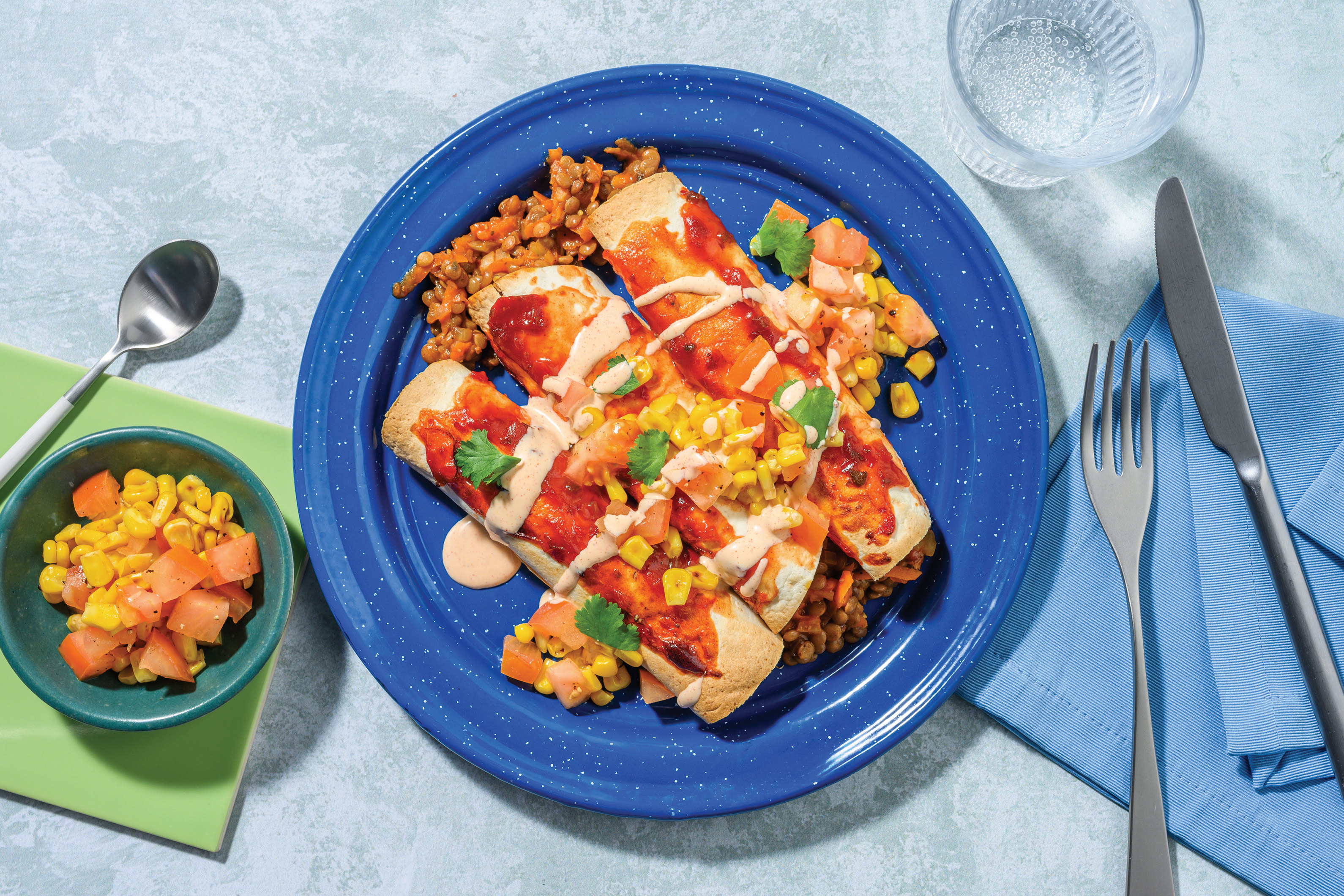 Beef & Lentil Loaded Enchiladas