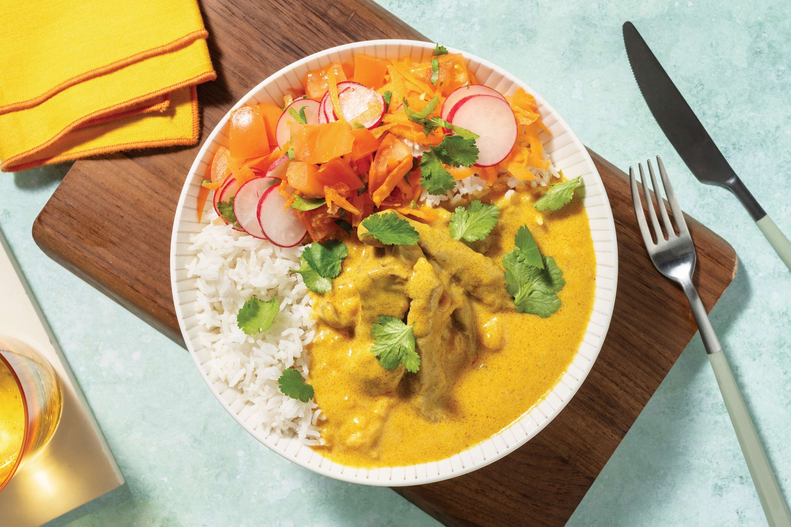 Quick Indian Coconut Double Beef Curry Bowl