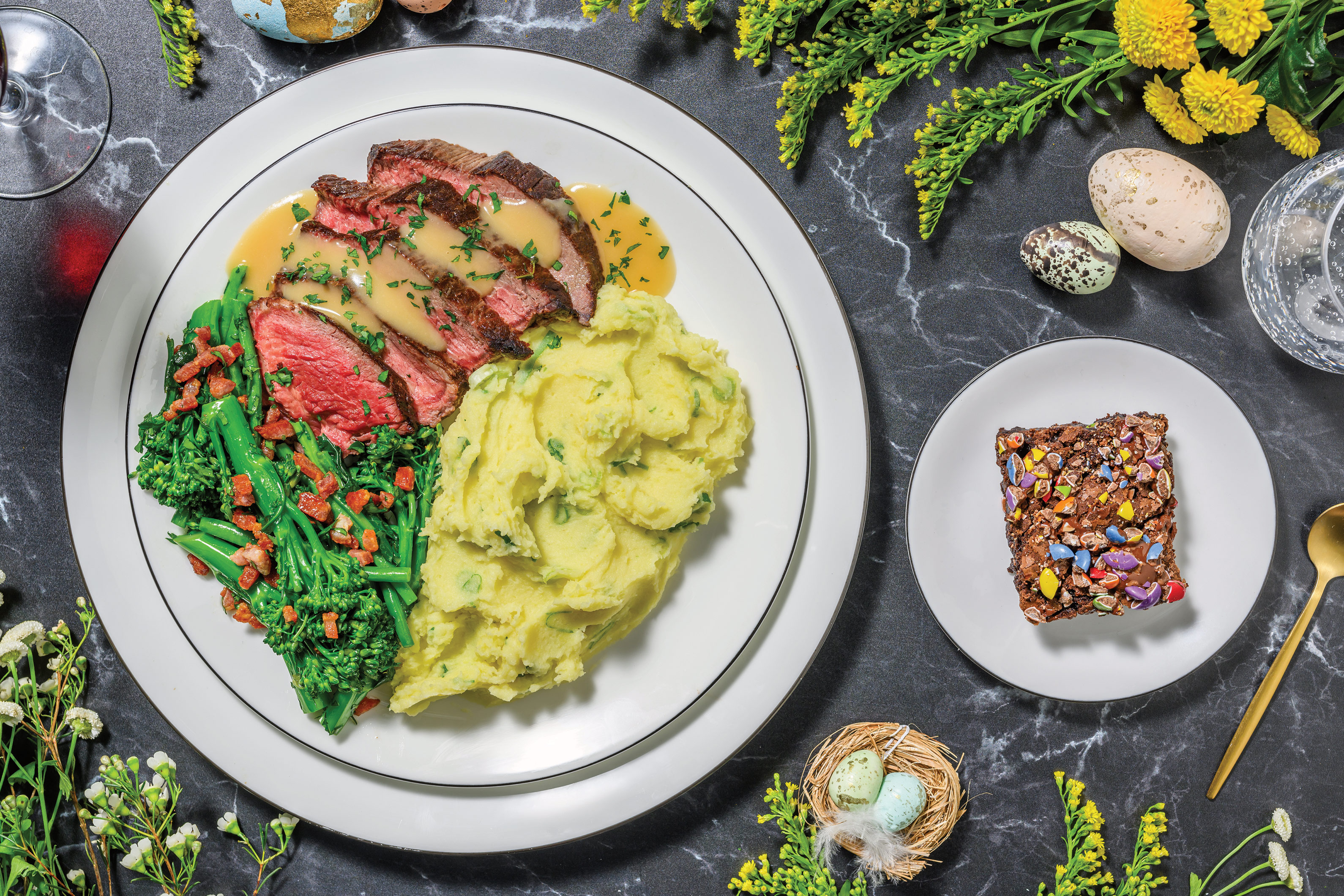 Herby Roast Sirloin Tip & Spring Onion Mash for Dinner