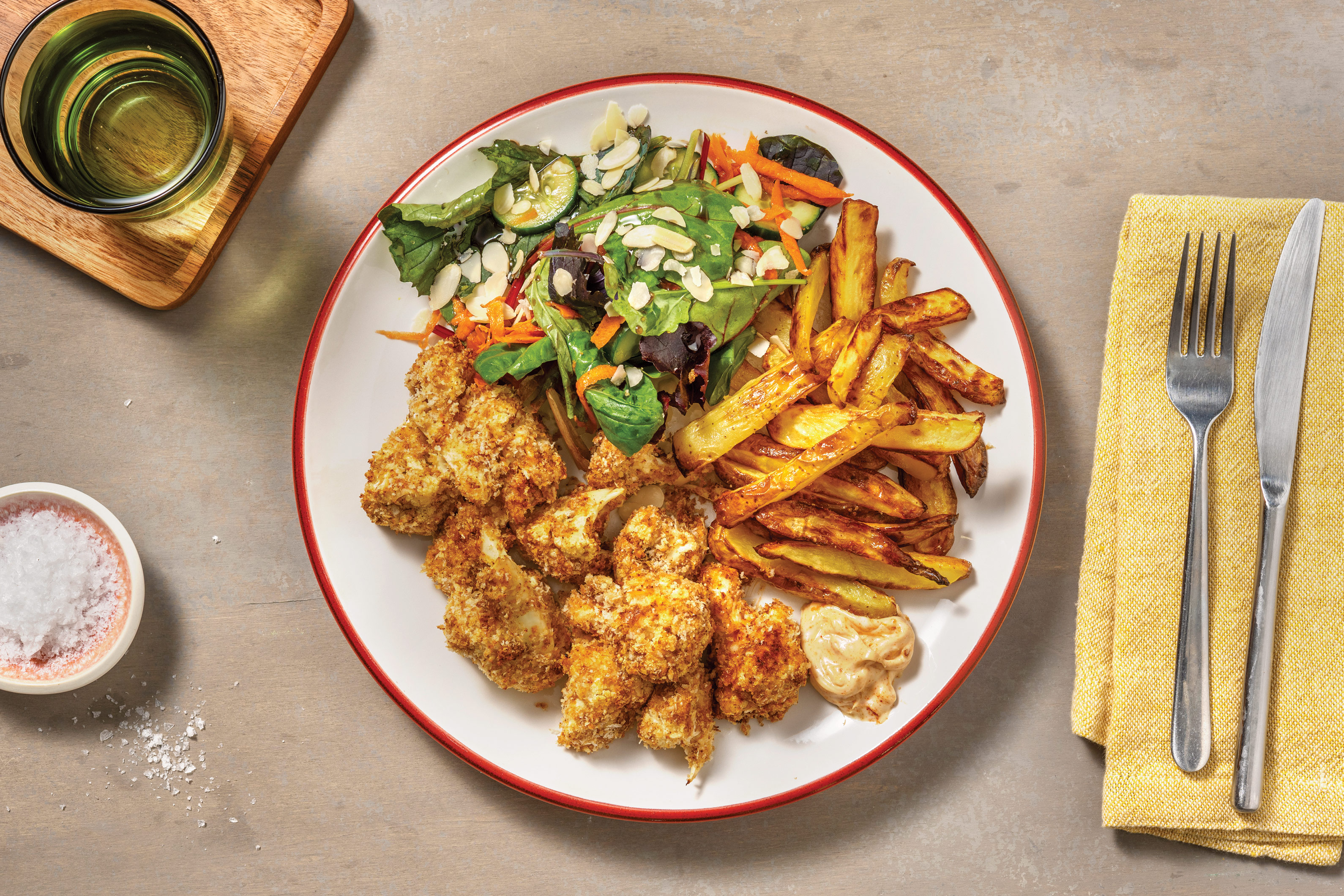 Double Parmesan-Crumbed Cauliflower Bites 