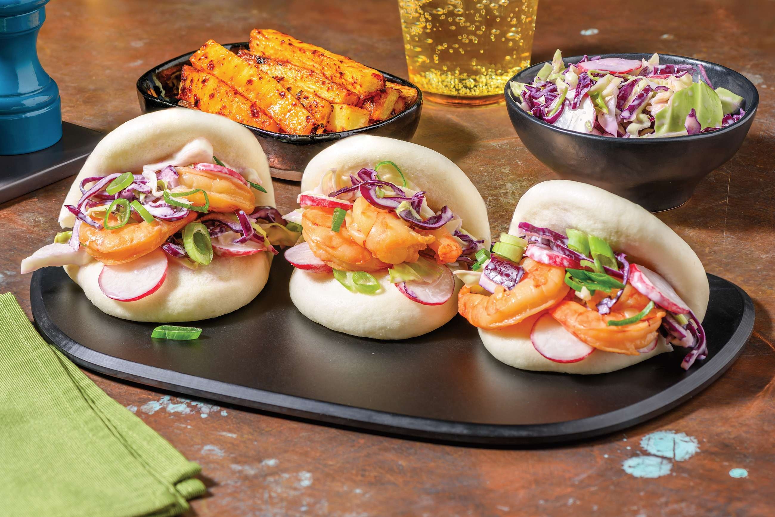 Sweet Soy Prawn & Radish Slaw Burgers