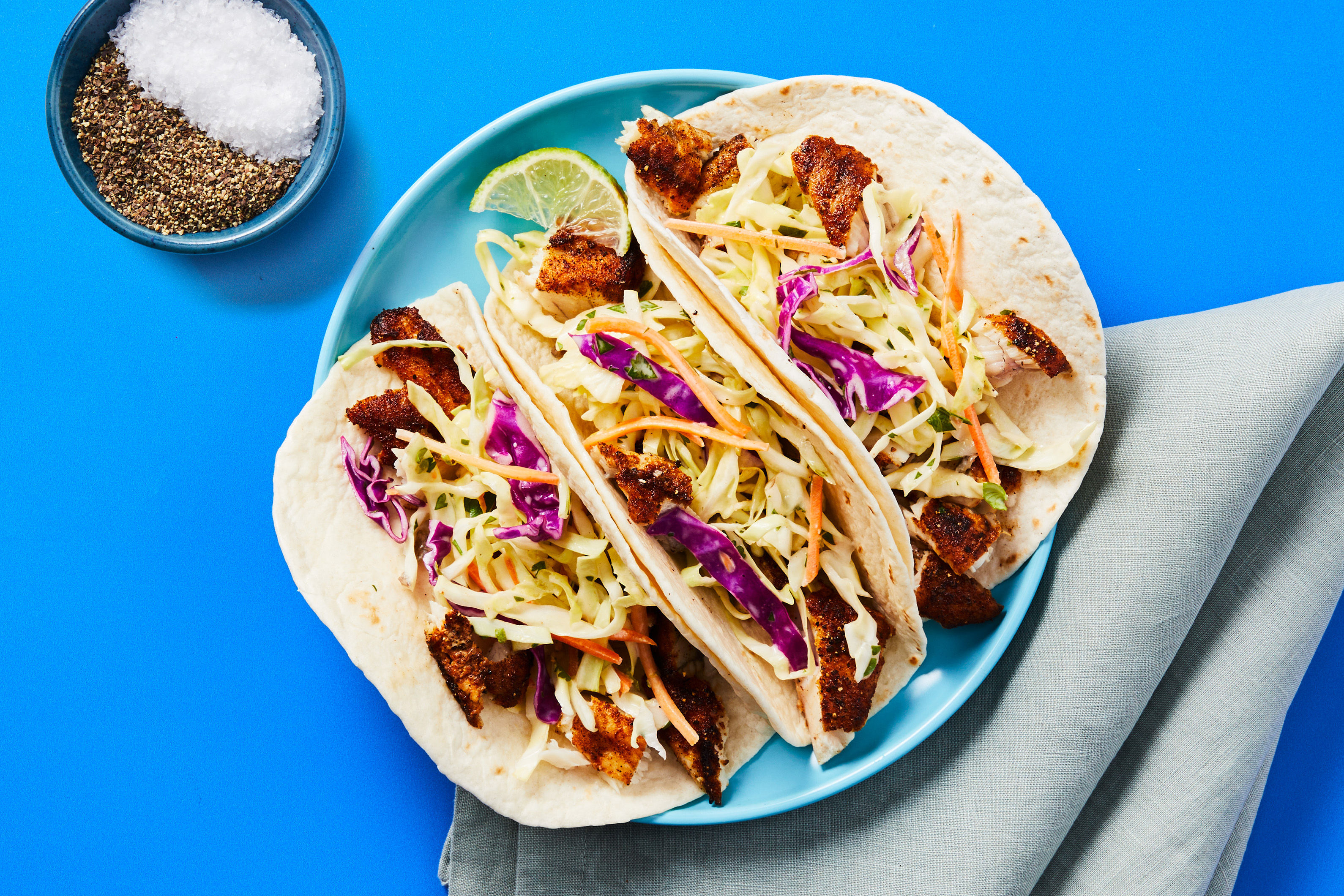 Beachy Blackened Barramundi Tacos