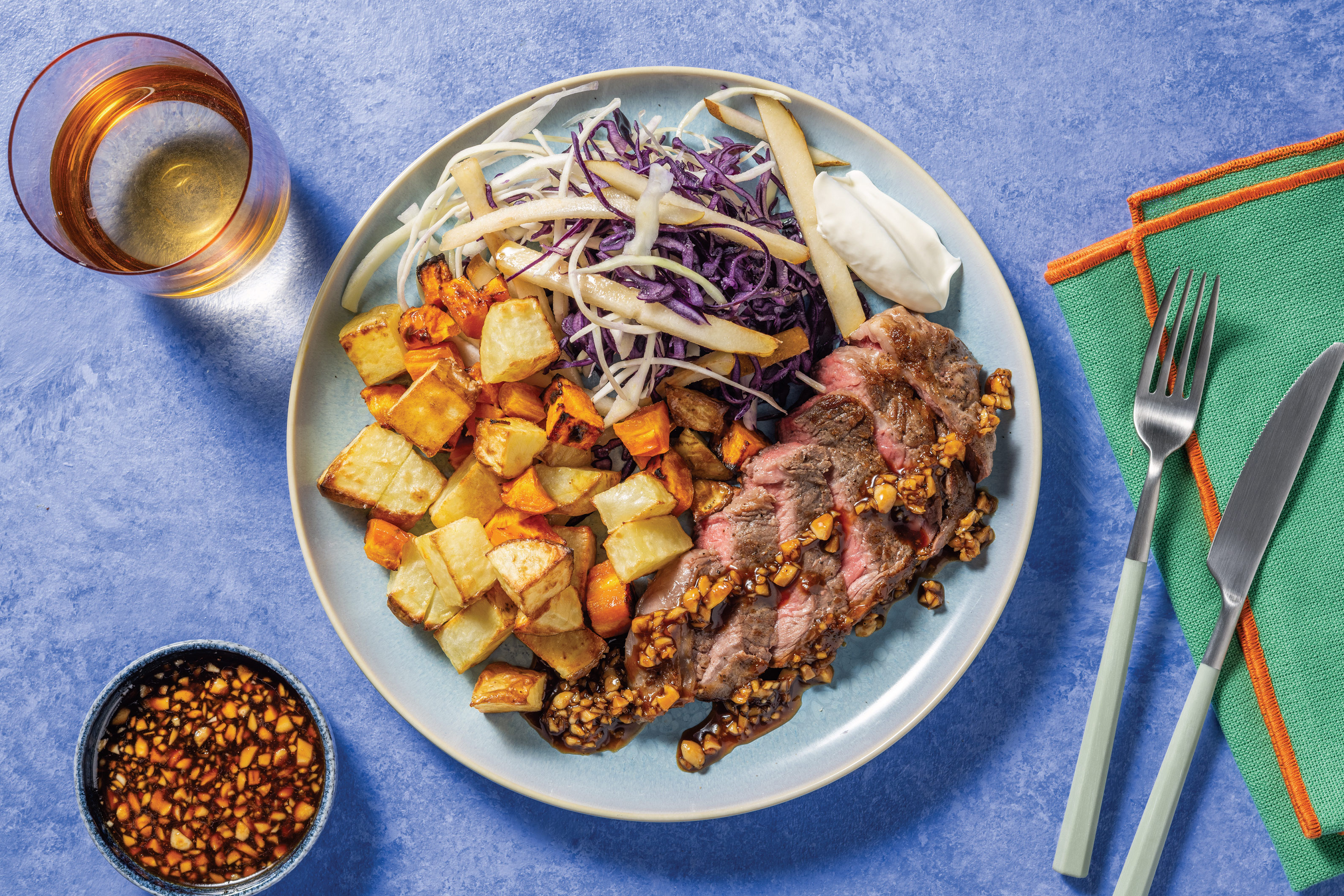 Double Seared Beef Rump & Peanut-Soy Sauce