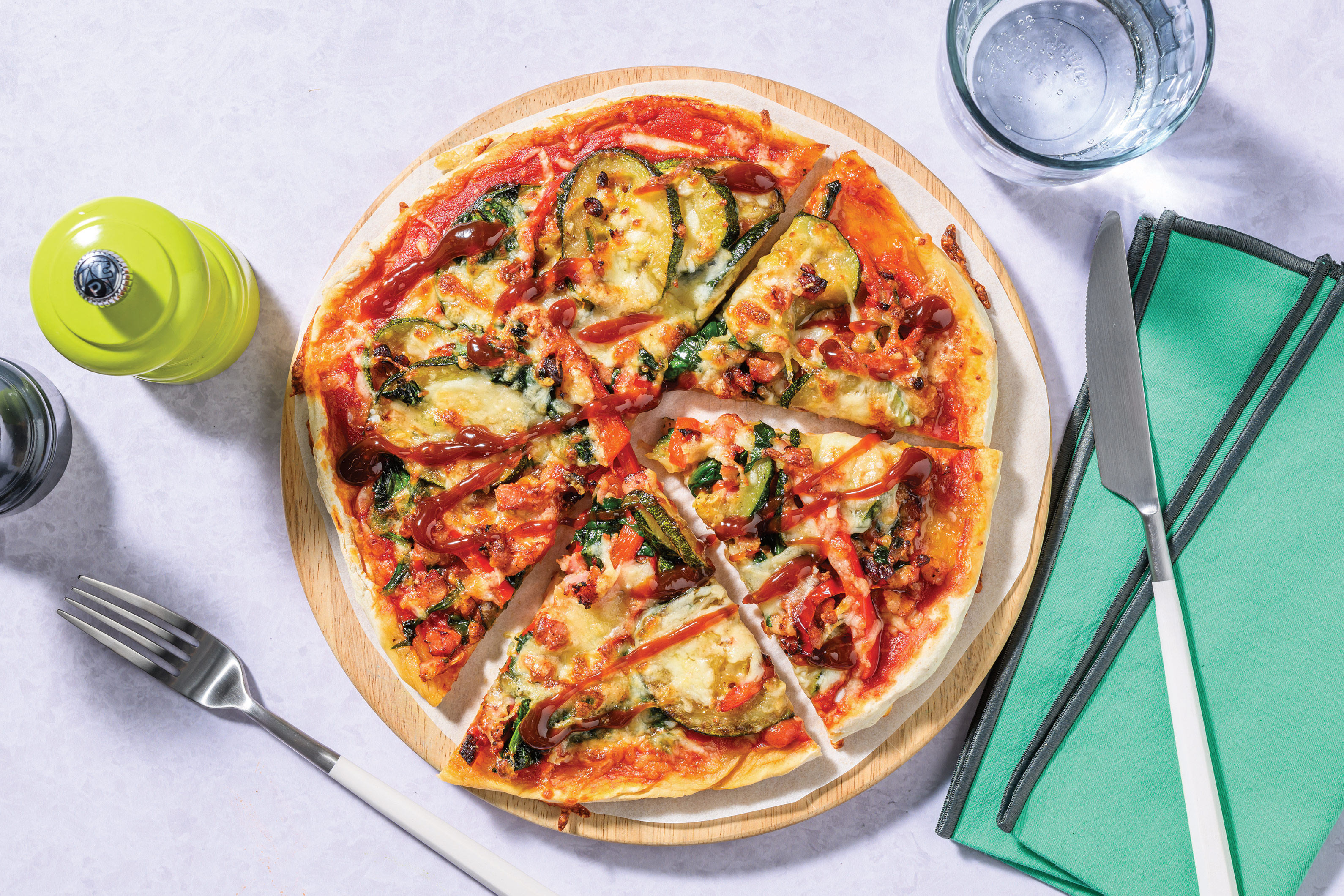 Easy Smokey Bacon & Capsicum Pizza