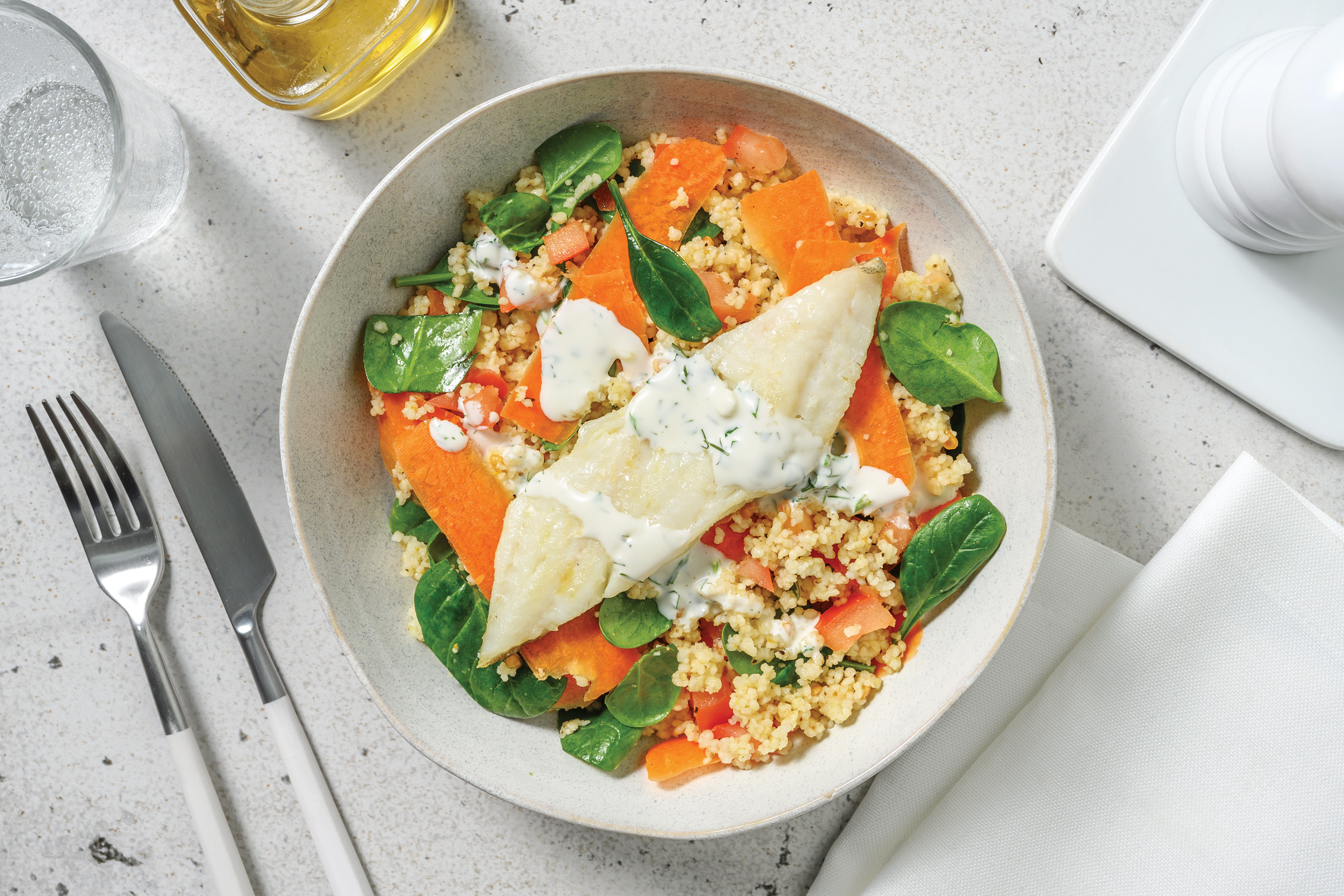 Quick Barramundi & Zesty Couscous