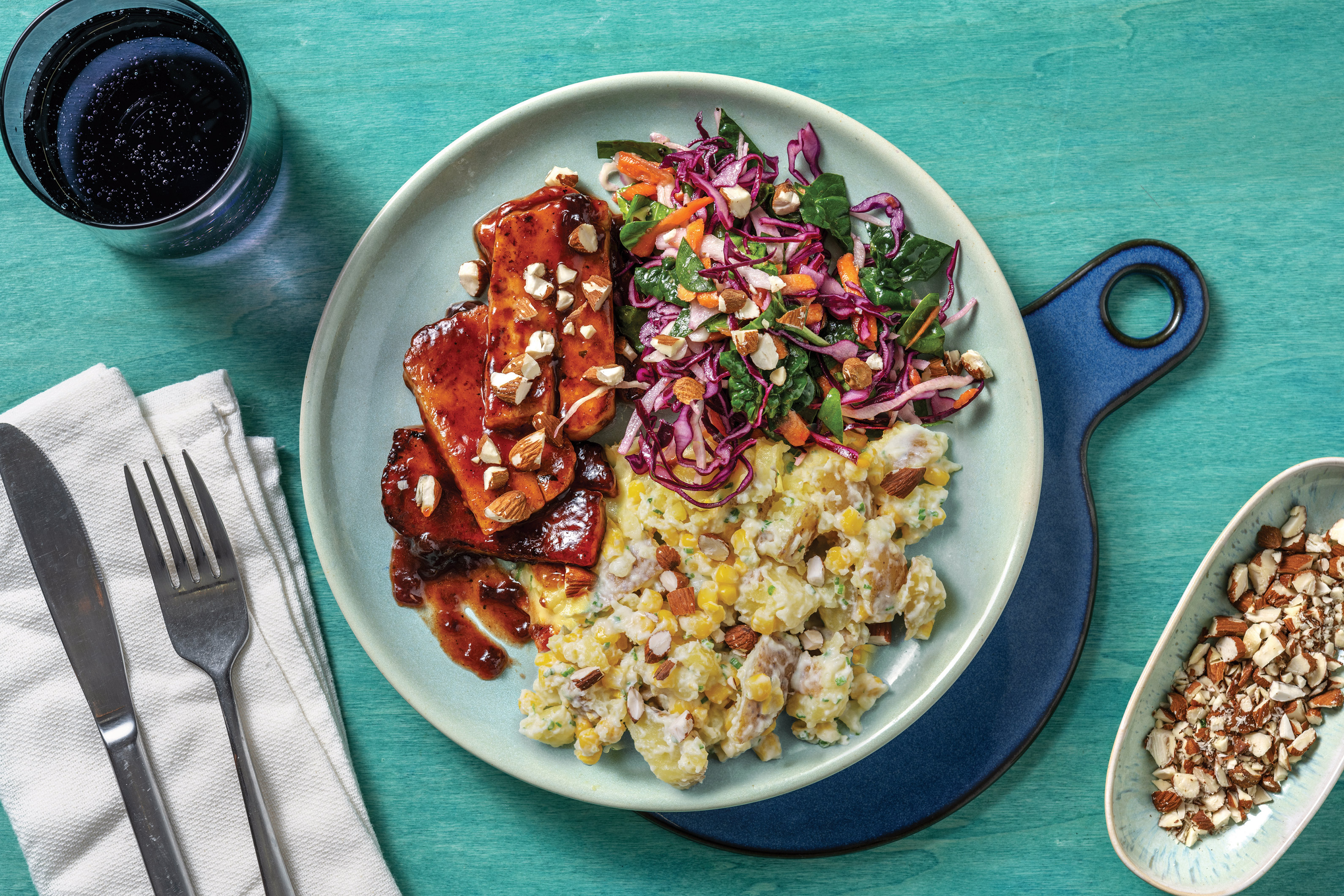 BBQ Cherry-Glazed Haloumi & Slaw