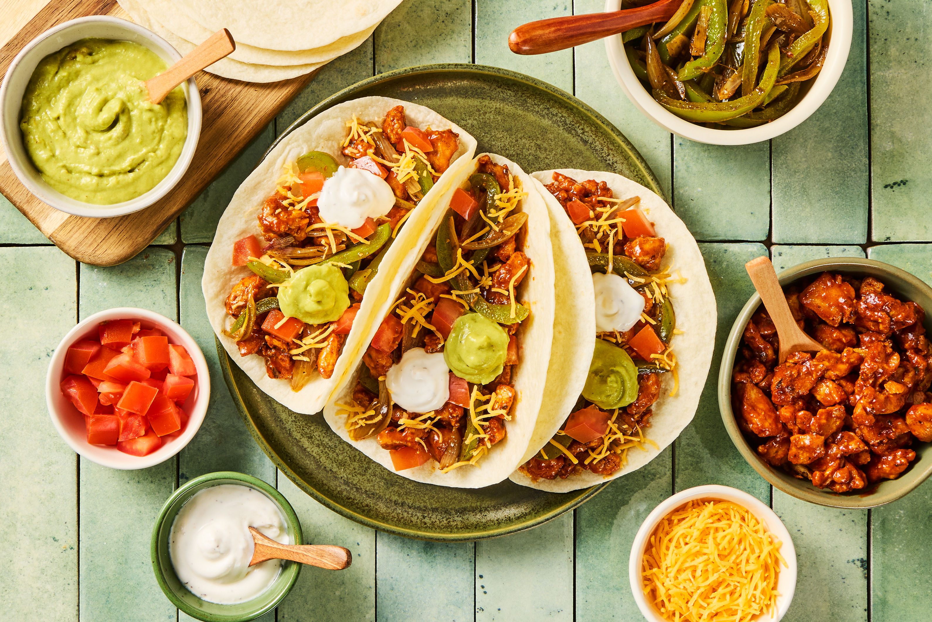 Loaded Fajita-Spiced Chicken Taco Bar