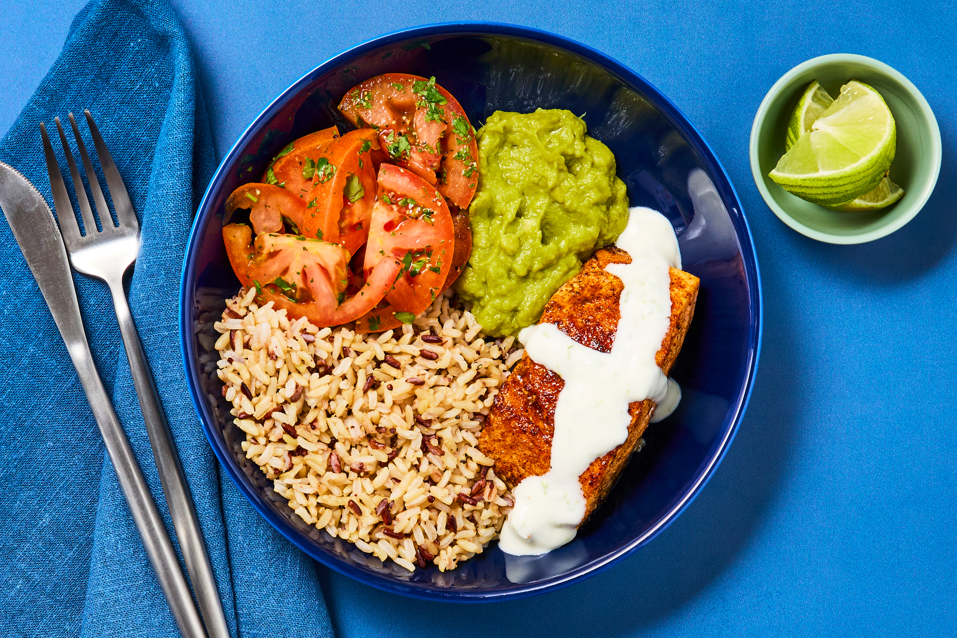 Zesty Salmon & Guacamole Grain Bowls