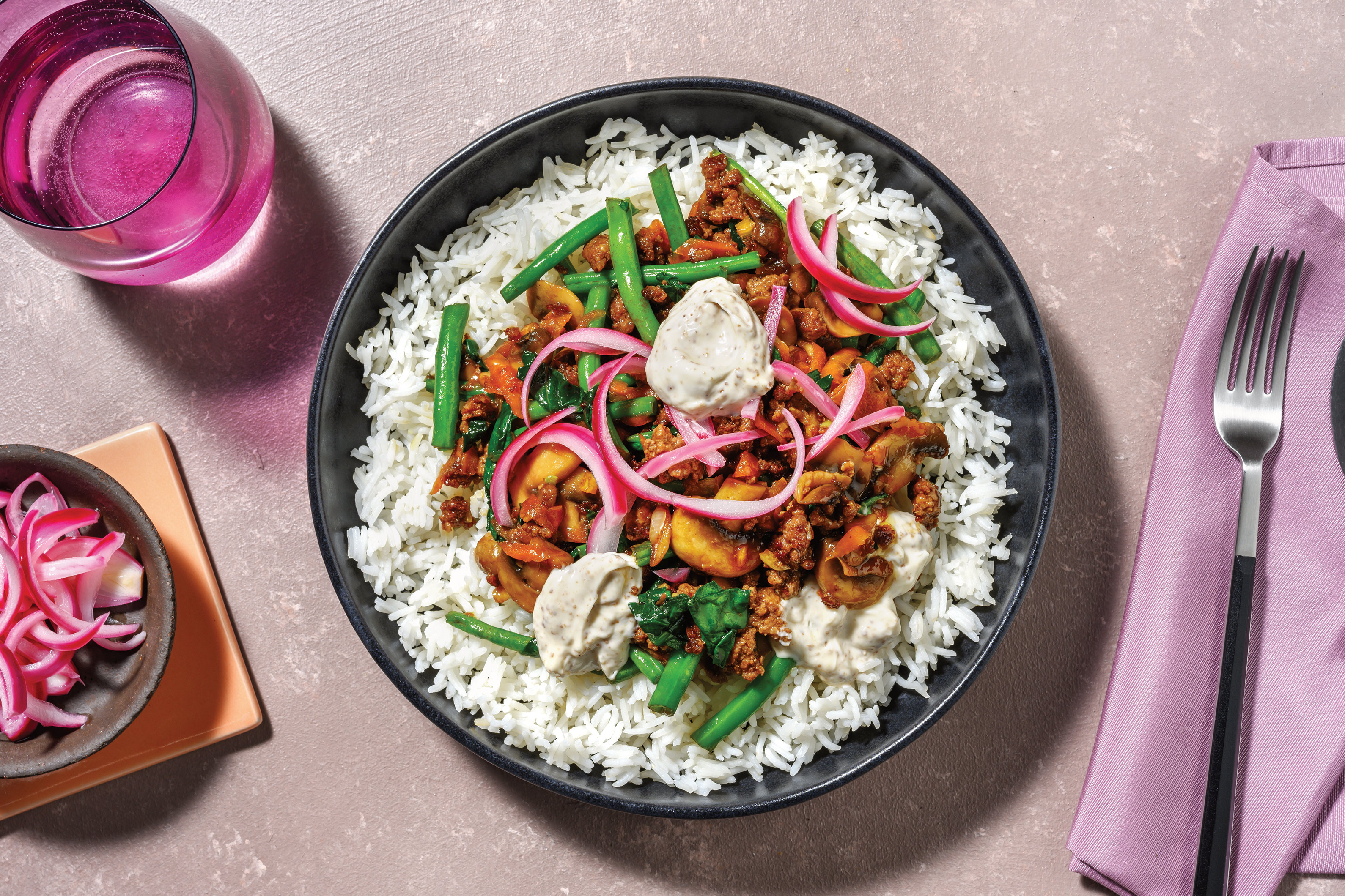 Japanese-Style Beef & Mushroom Rice Bowl