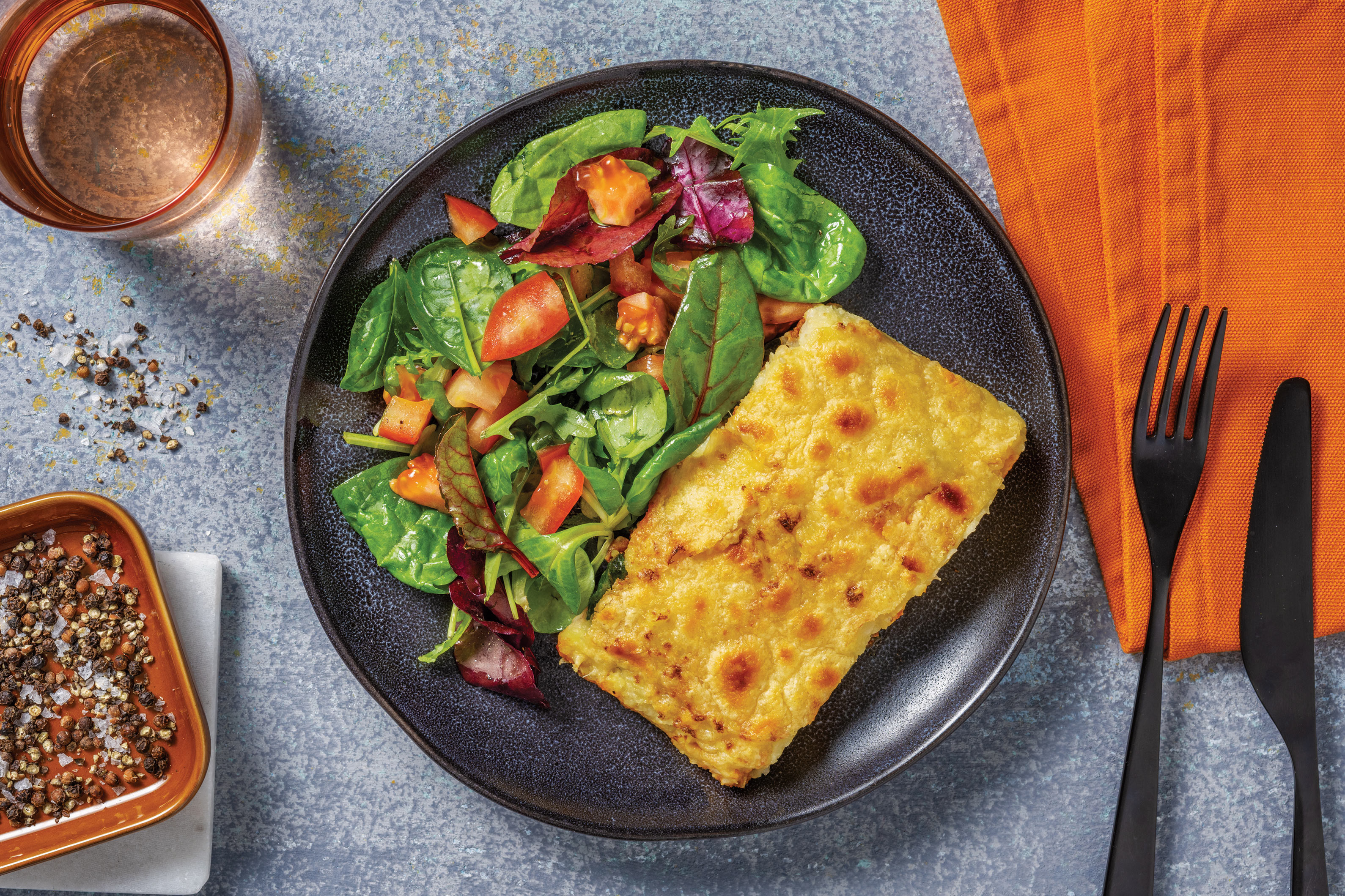 Mild Indian Beef & Cheesy Cauli-Potato Pie