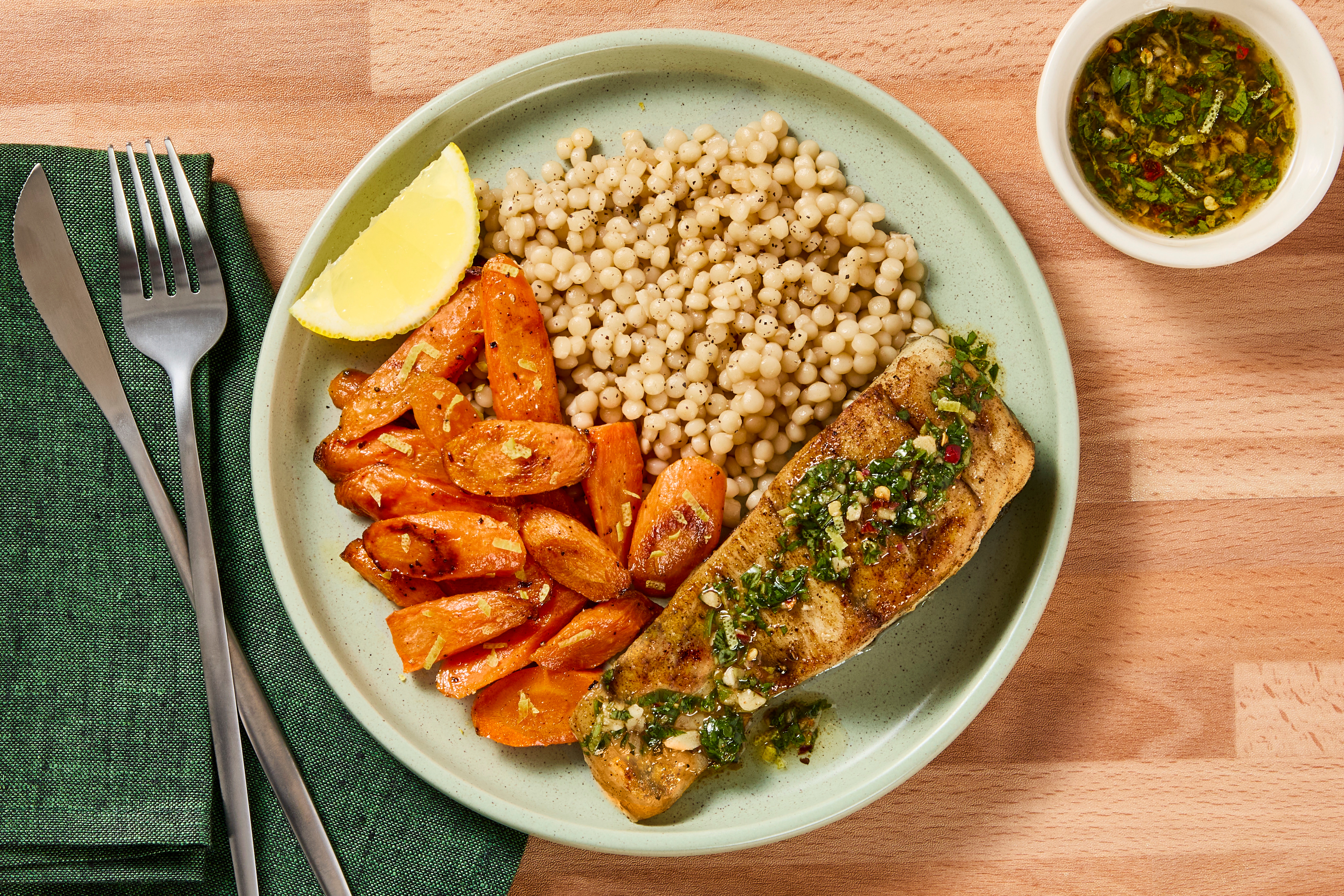 Salmon with Zesty Cilantro Sauce