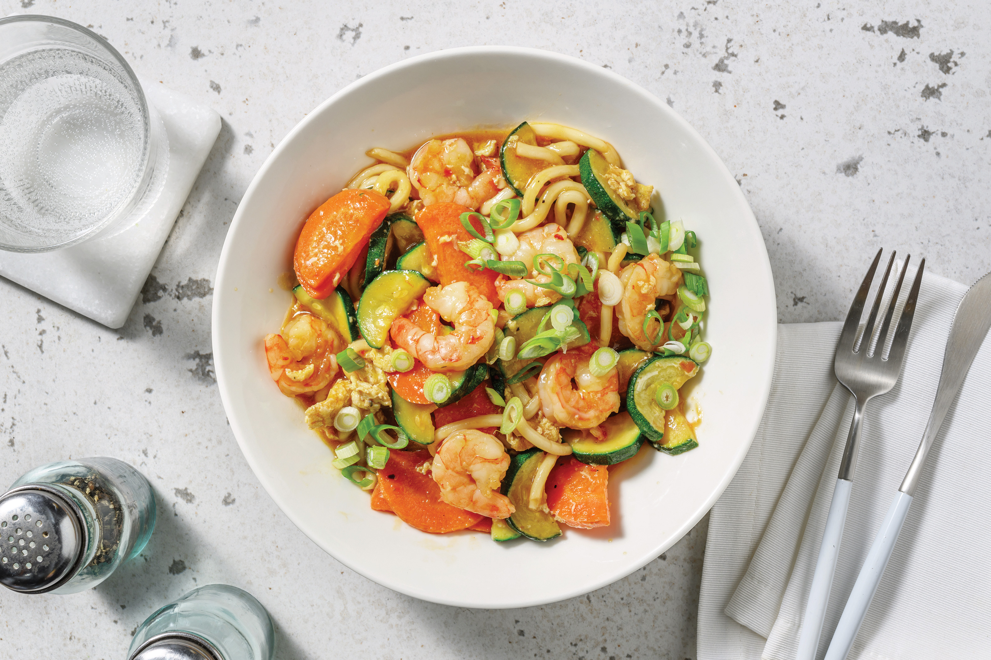 Southeast Asian-Style Prawn Udon Noodles