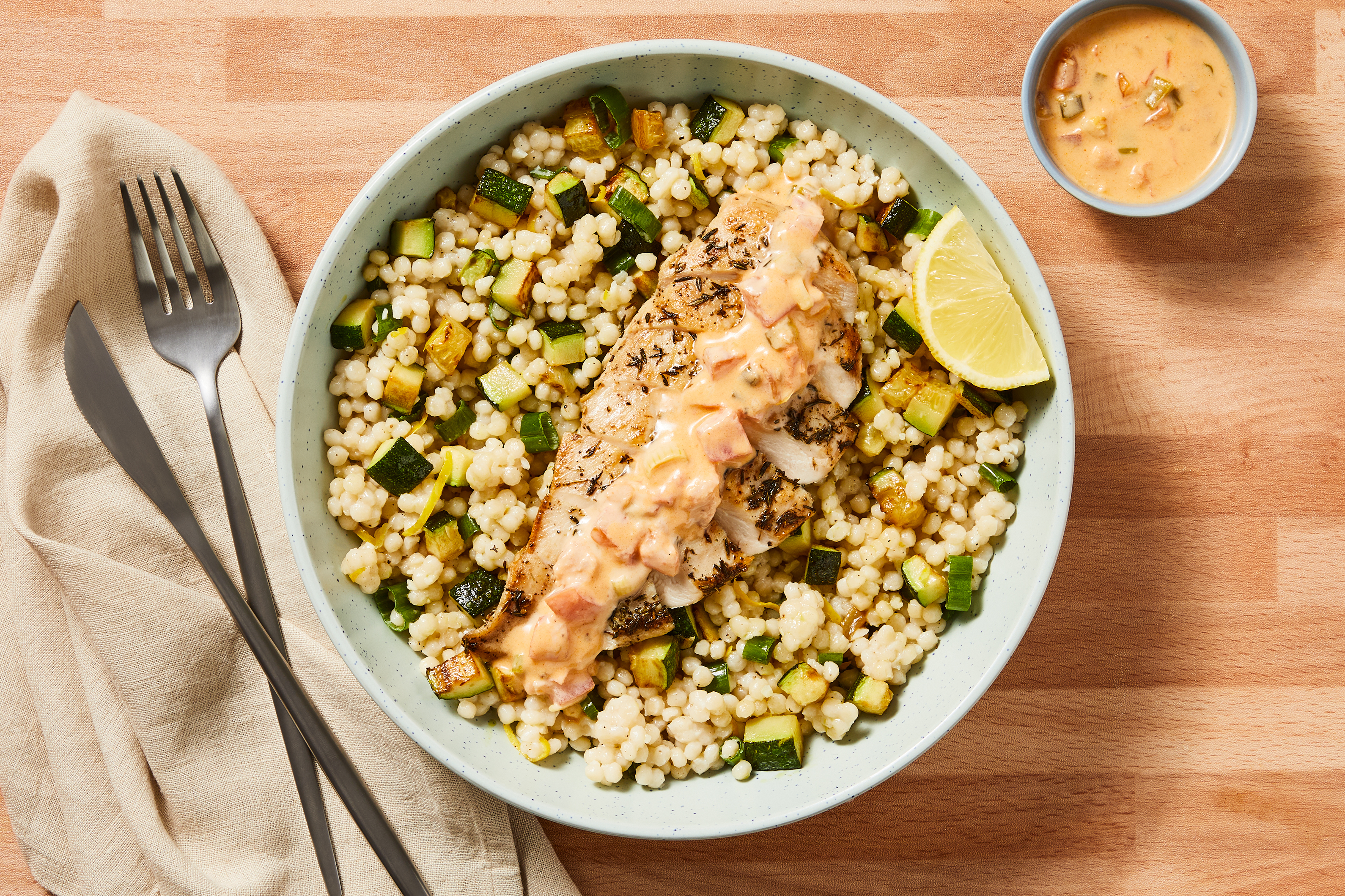 Chicken Thyme with Brussels Sprouts Couscous