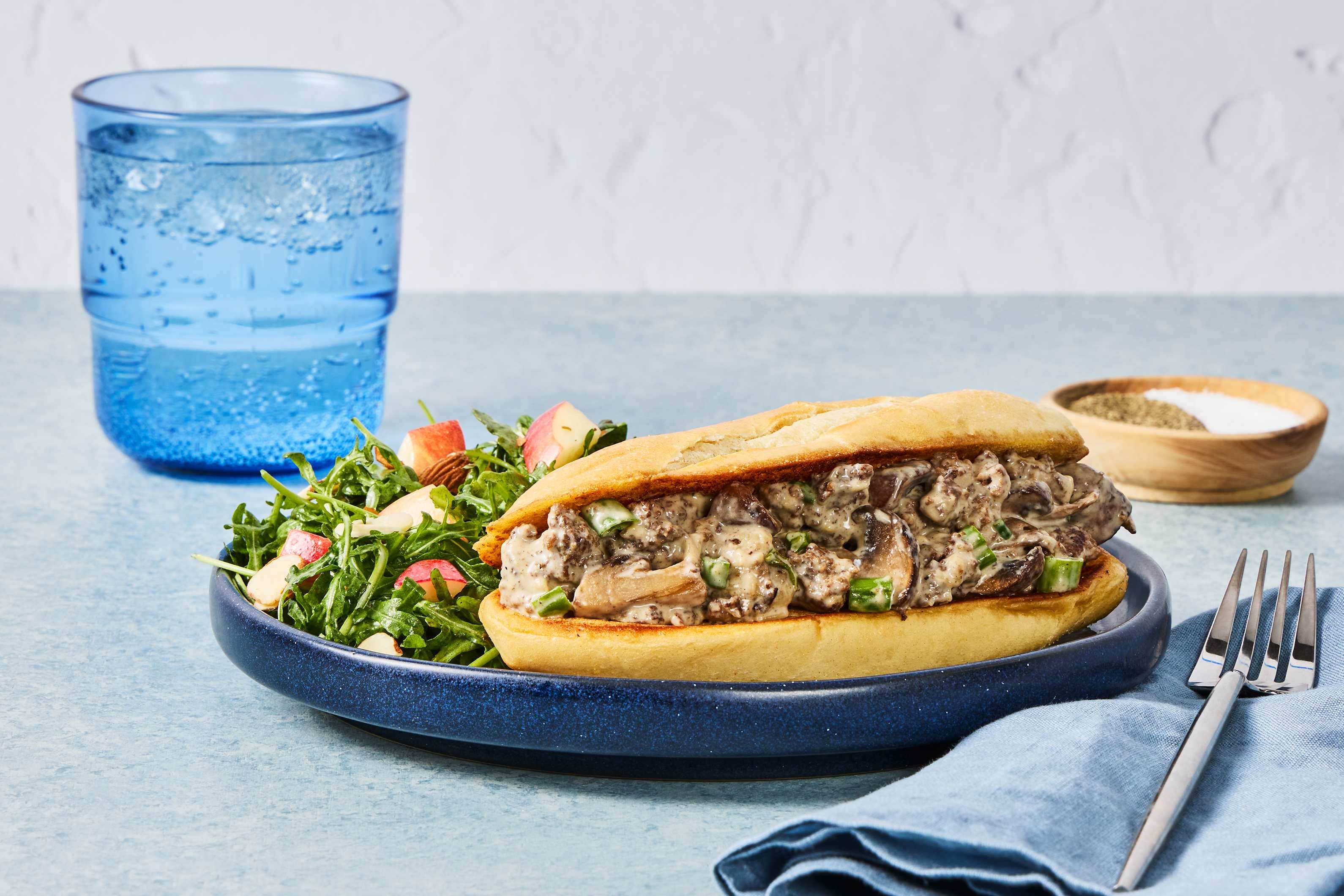 Alpine Tofu, Mushroom & Swiss Baguettes