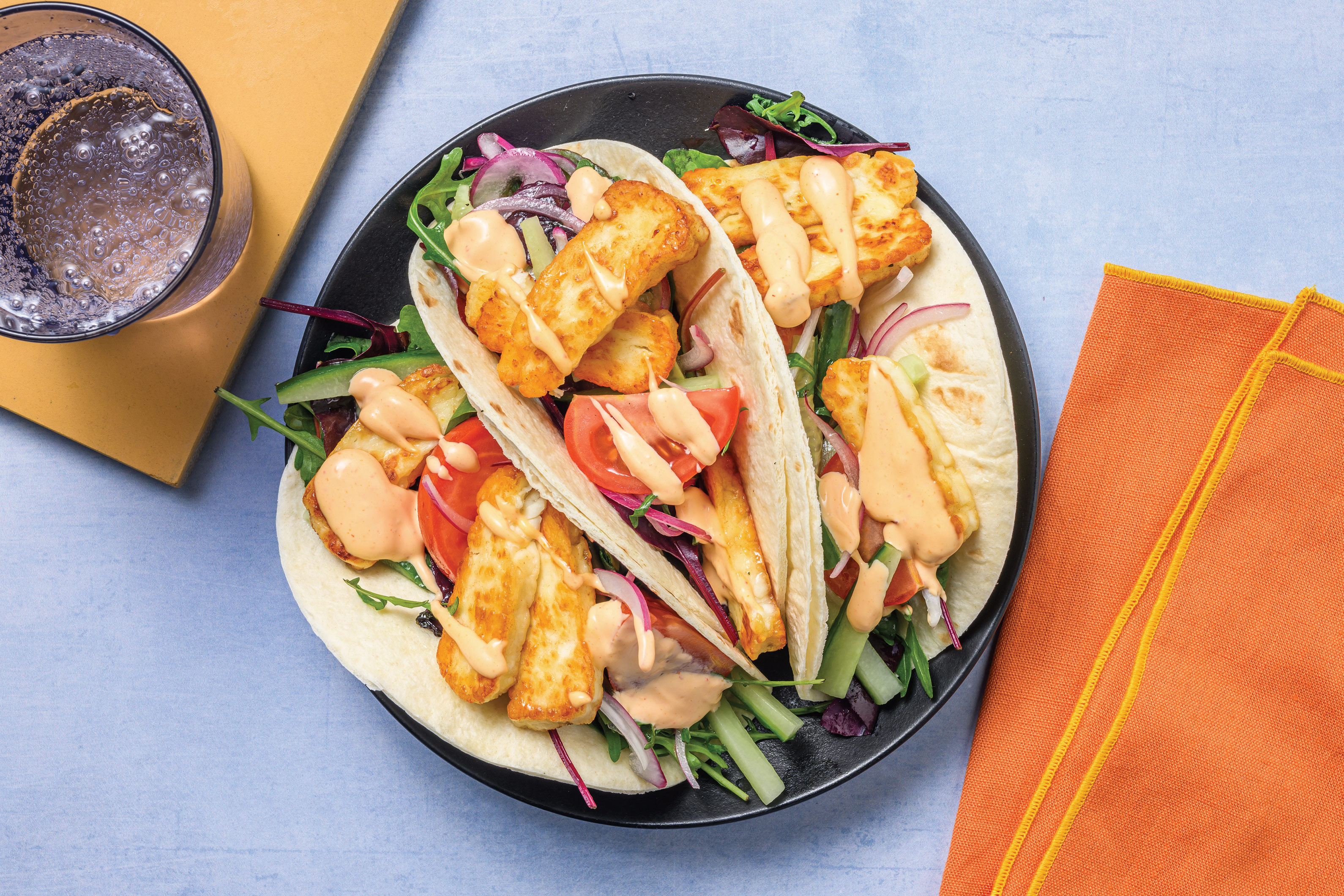 Easy Honey Haloumi & Tangy Aioli Tacos