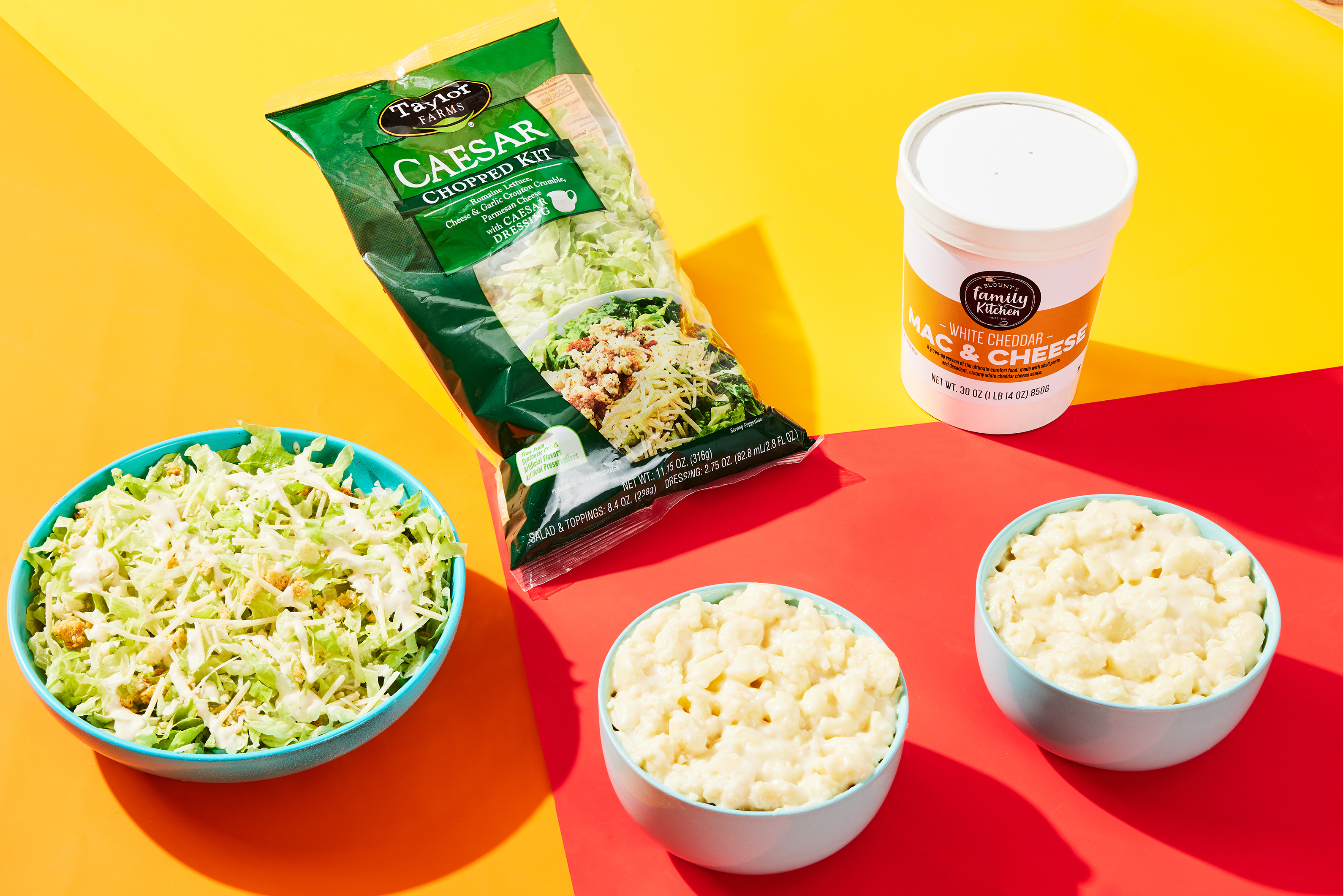 White Cheddar Mac & Cheese with Caesar Salad