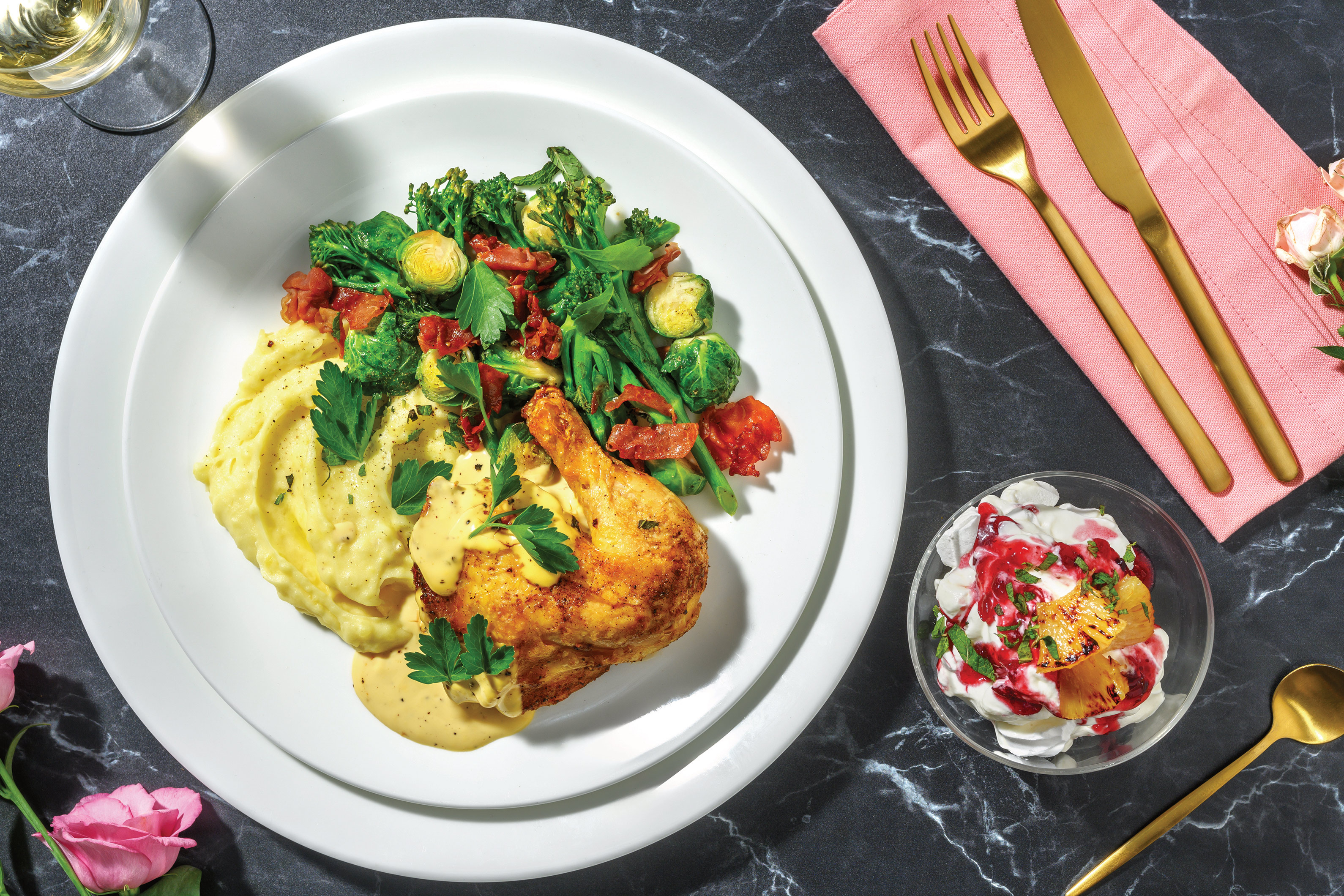 Roast Chicken & Prosciutto Greens for Dinner