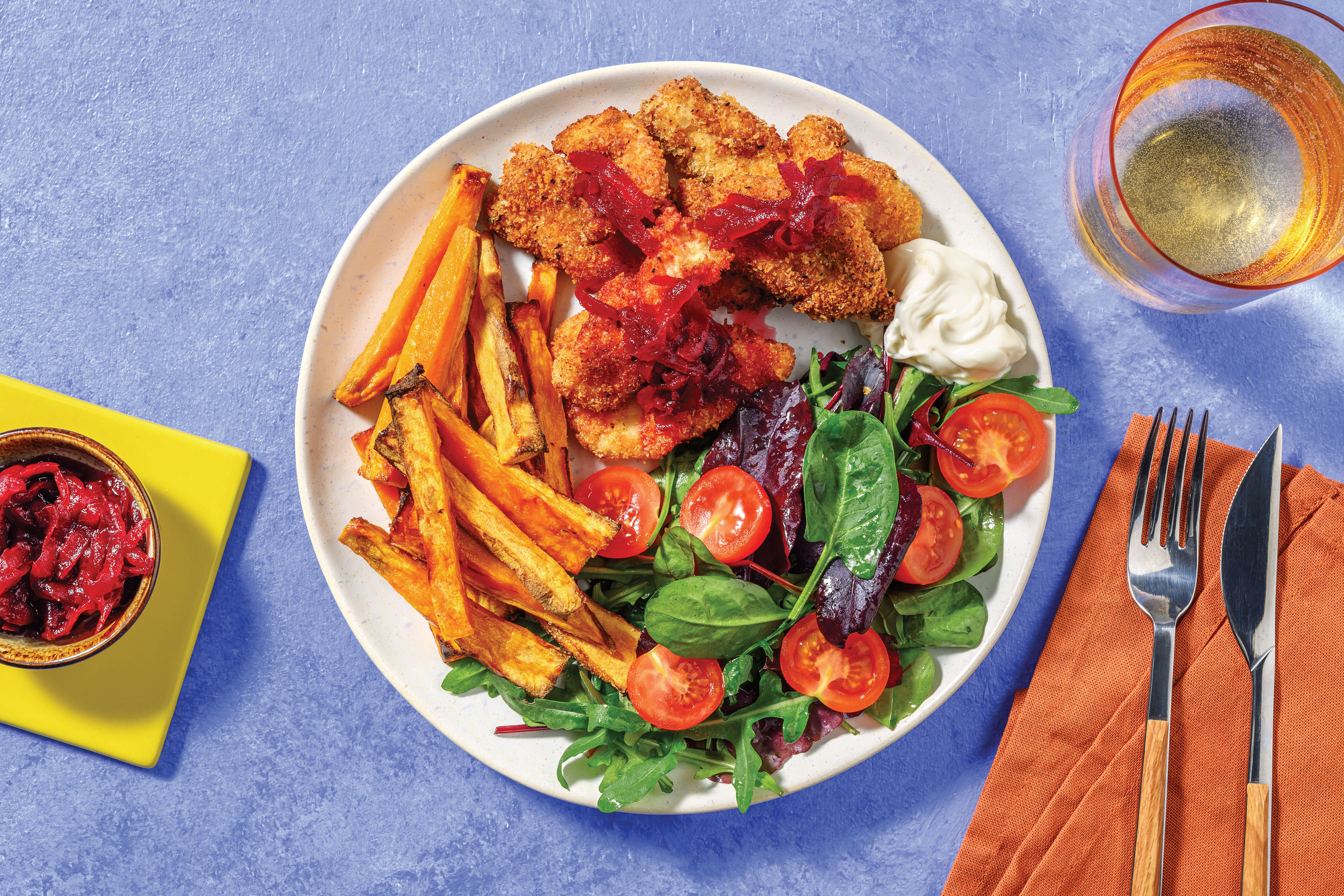 Crumbed Chicken Tenders & Beetroot Relish