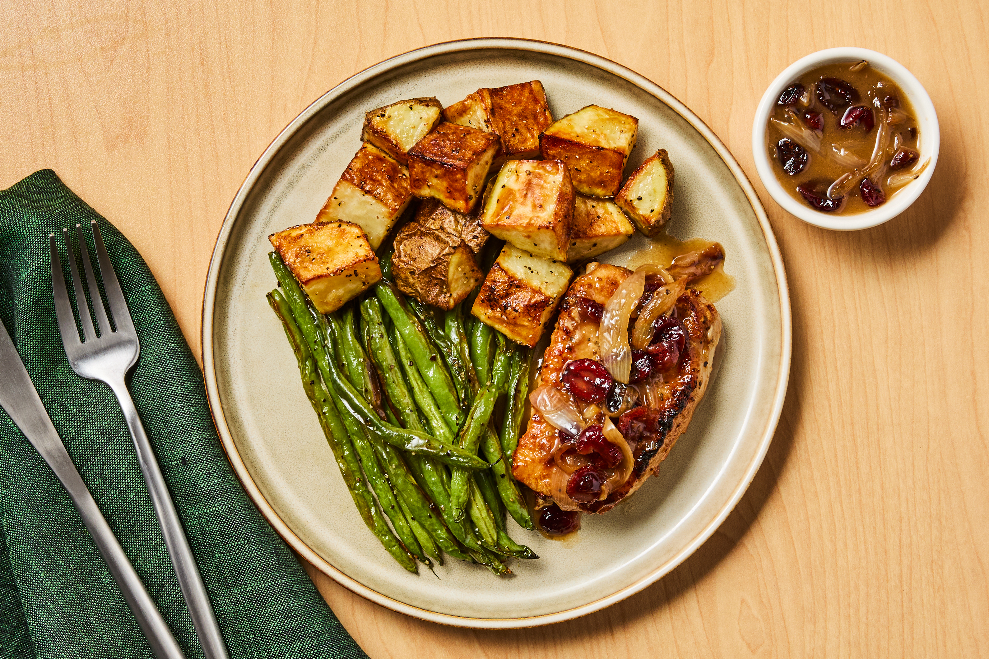 Bavette Steak In Cranberry Shallot Sauce