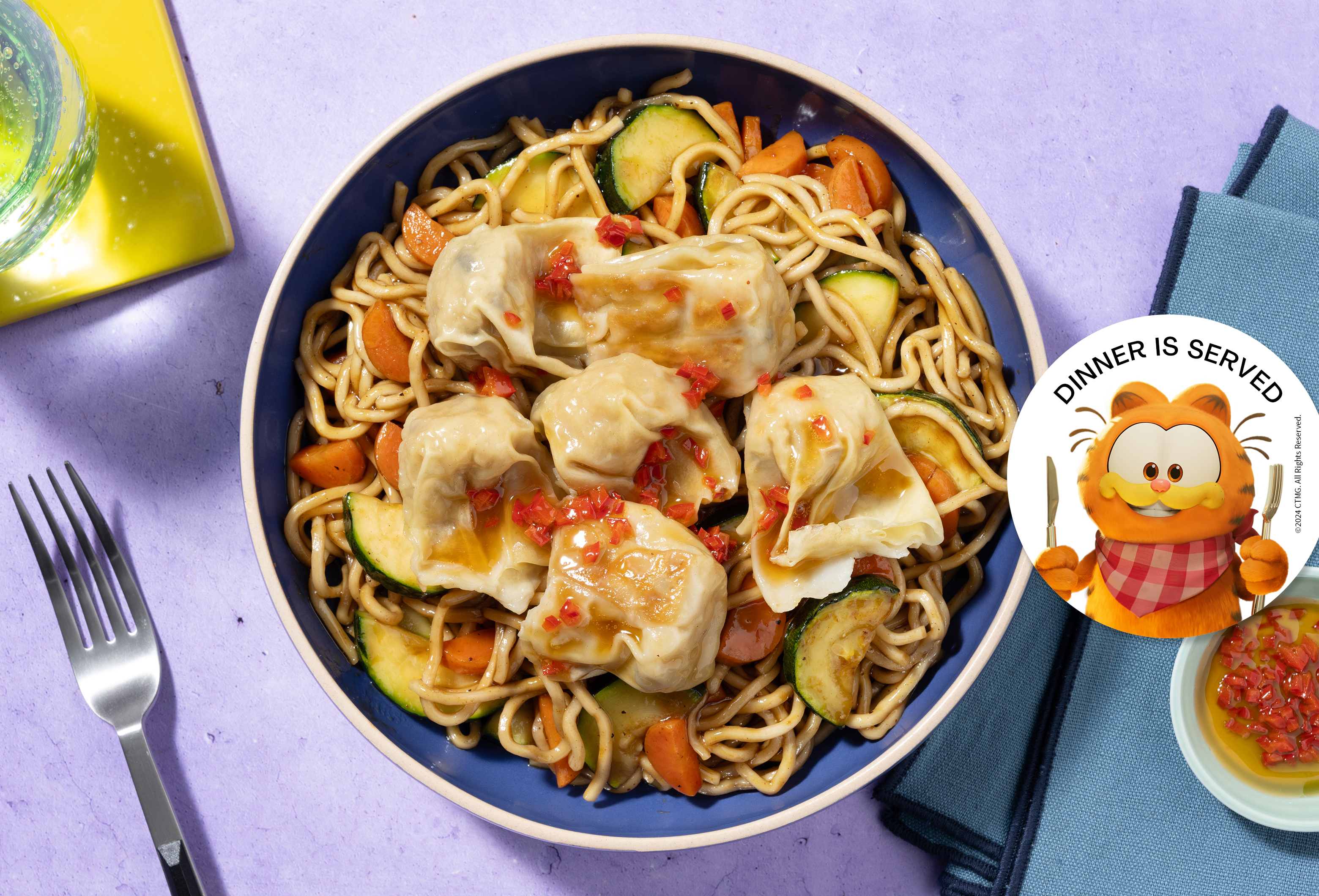 Golden Prawn Wontons & Oyster Sauce Noodles