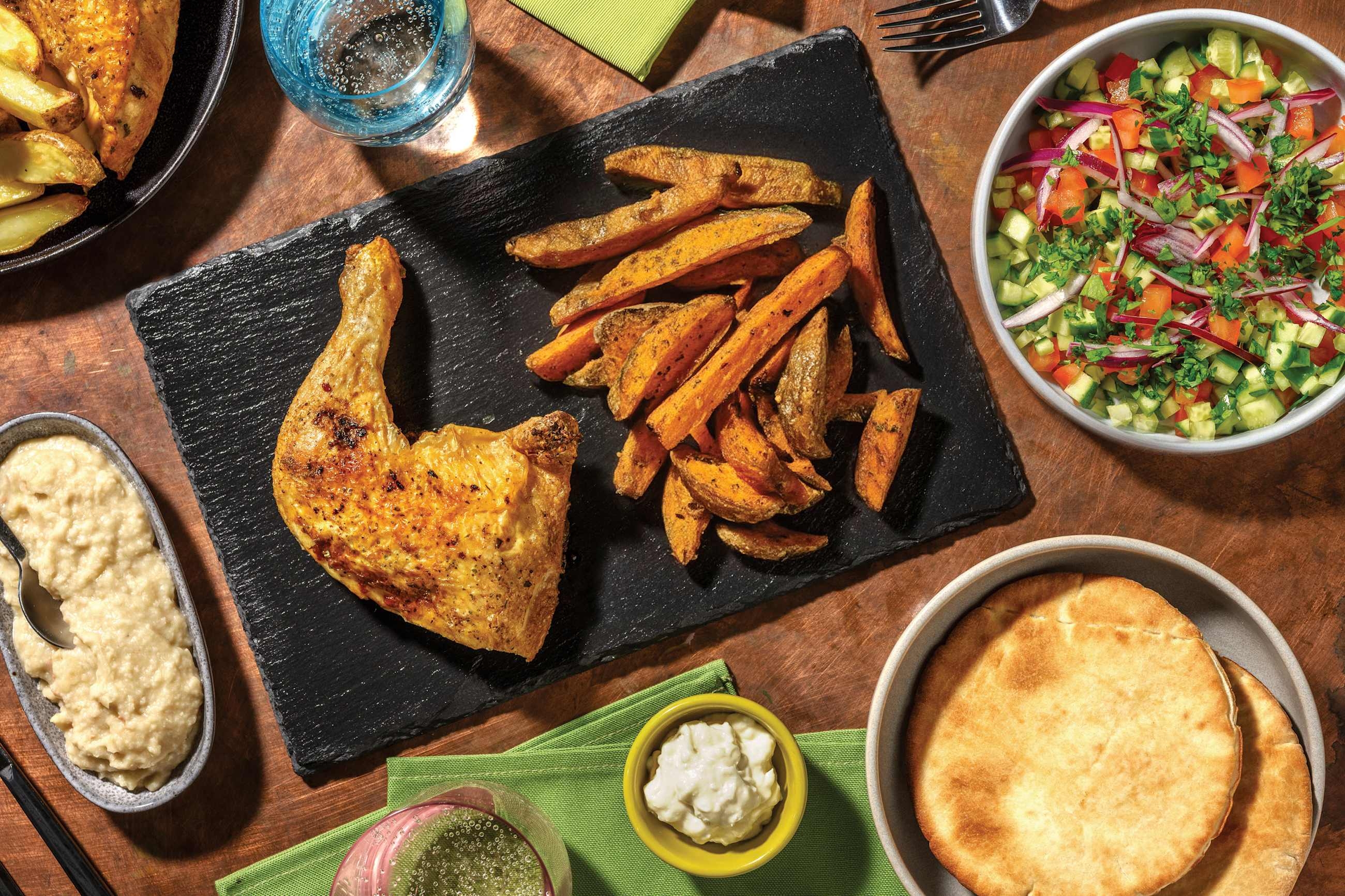 Middle Eastern Roast Chicken & Flatbreads