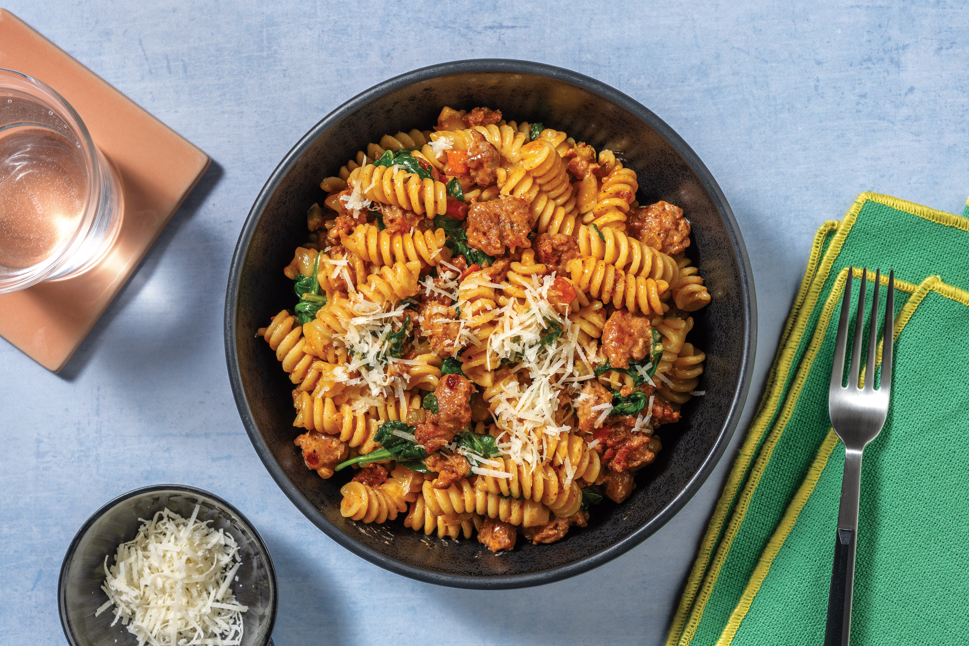Nan’s Creamy Pork Sausage Fusilli