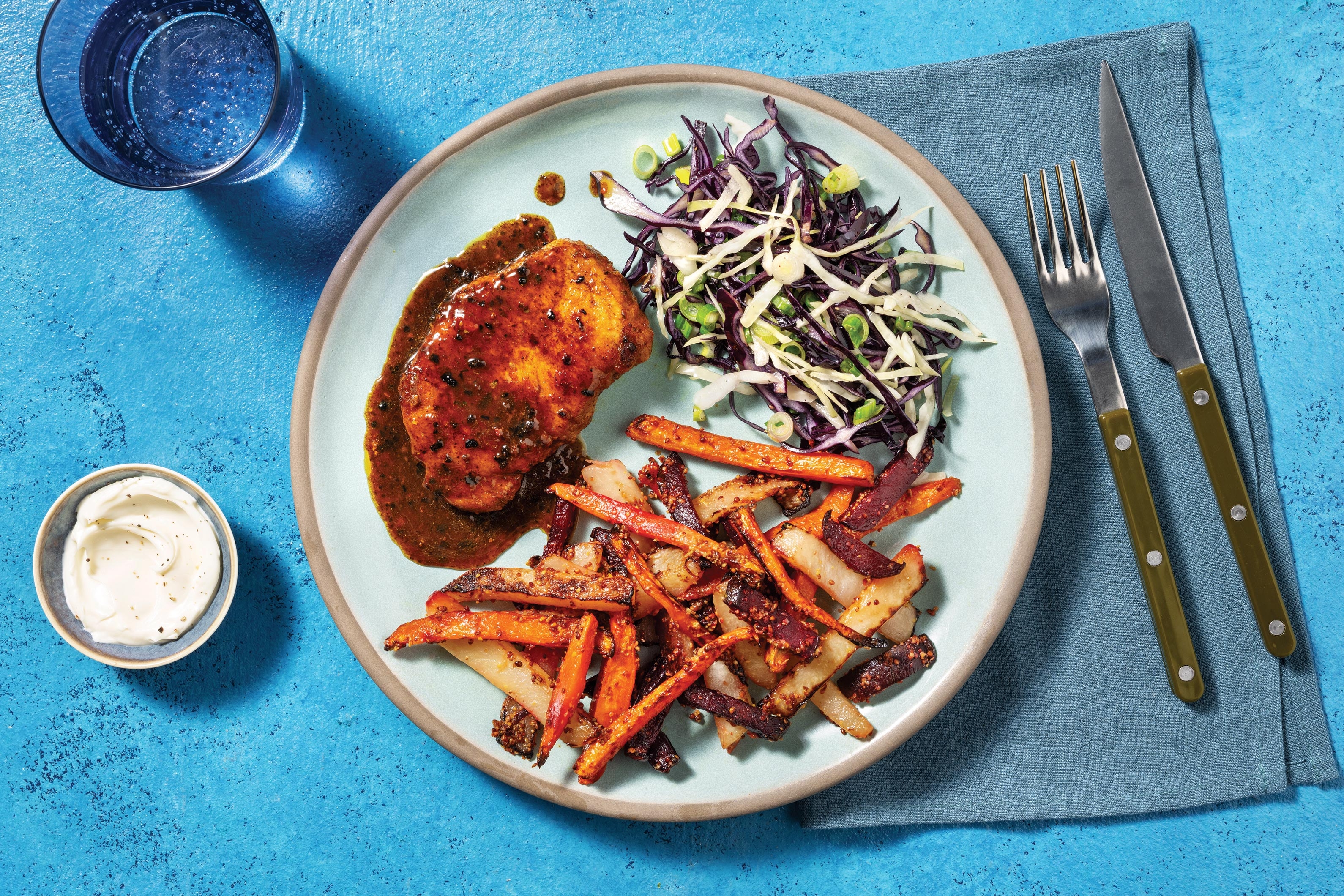 Indian-Spiced Pork & Bombay Veggie Fries