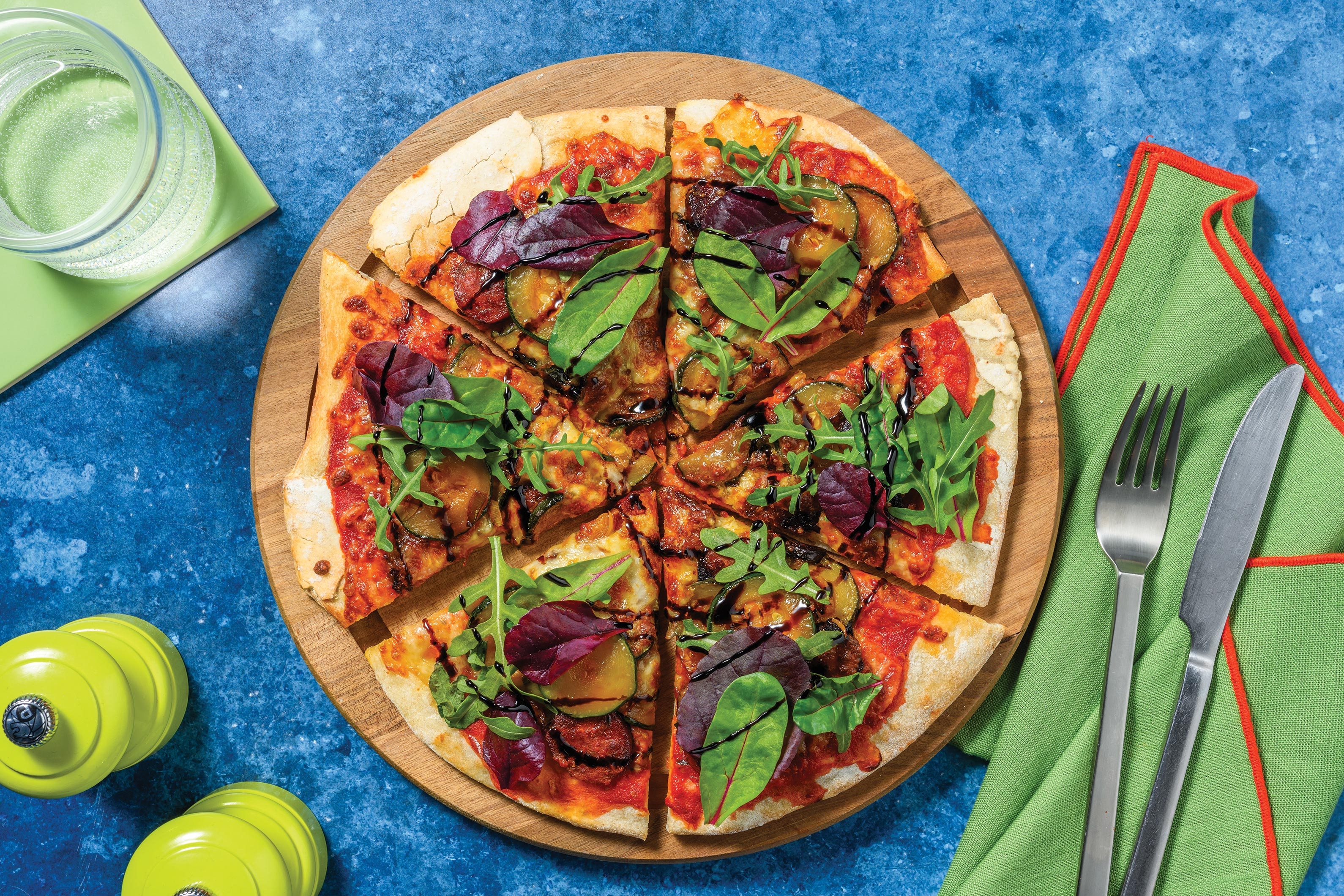 Homemade Chorizo, Chicken & Courgette Pizza