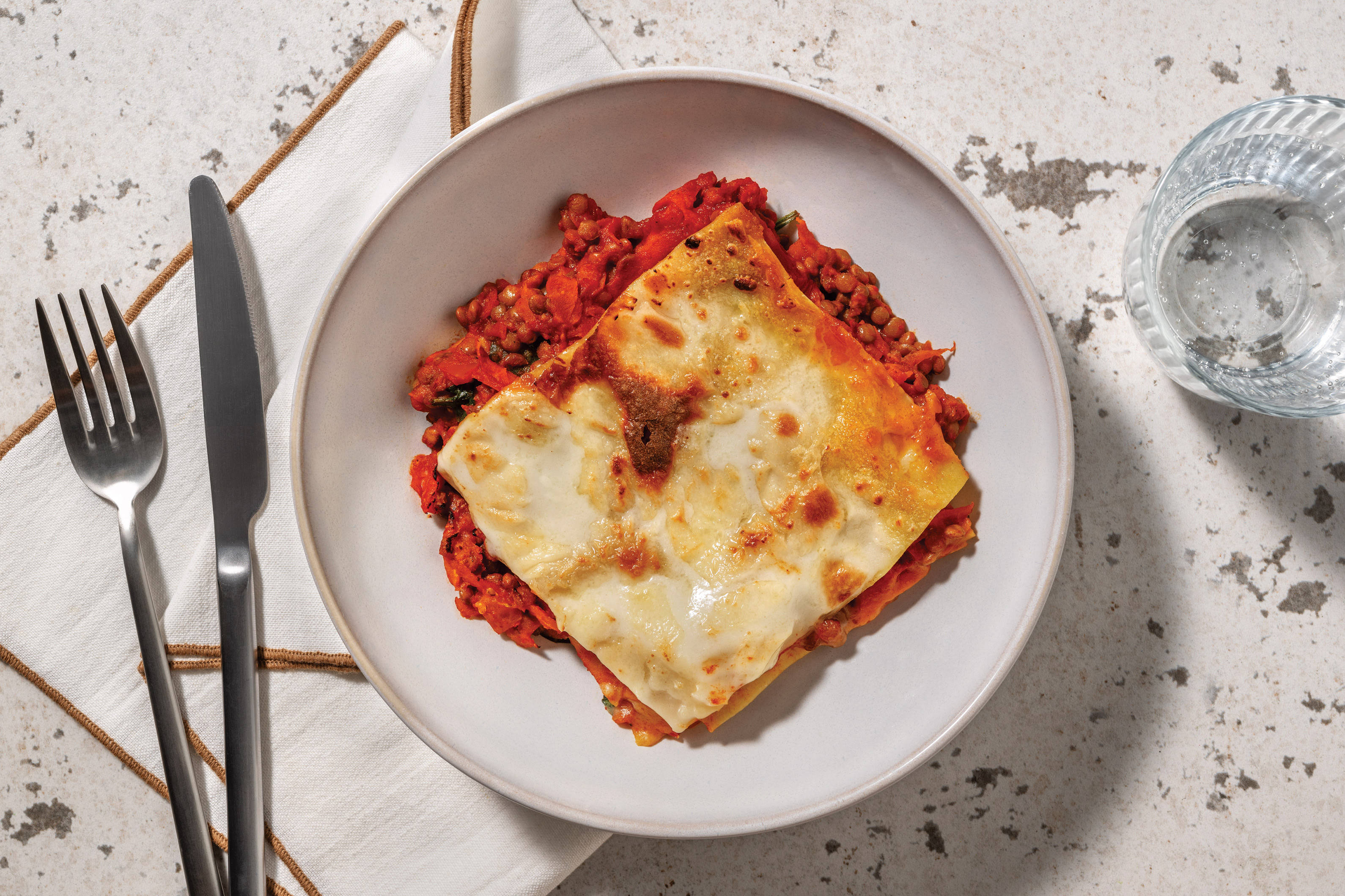 Herby Tomato & Lentil Bolognese Lasagne