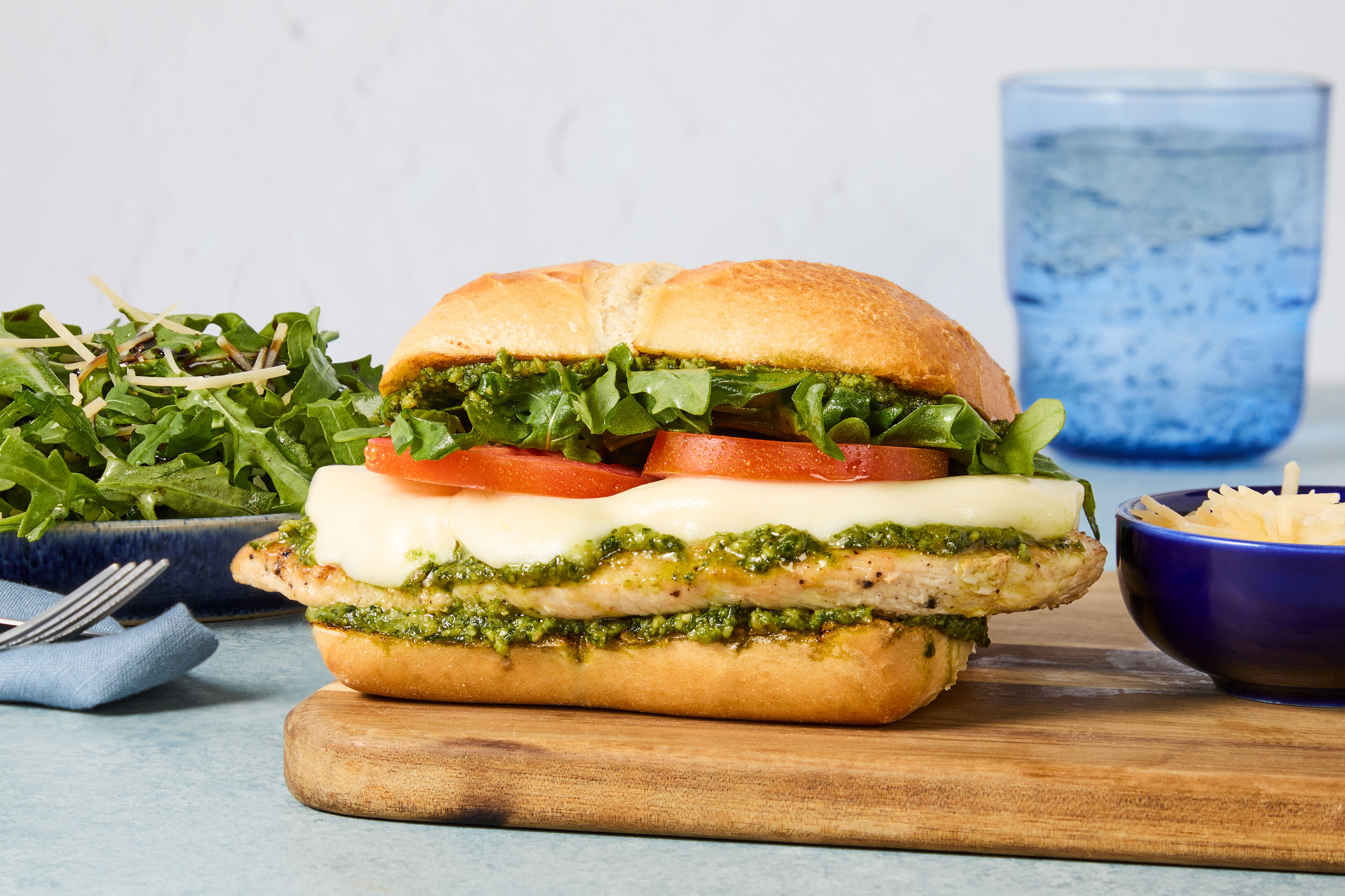Salmon Pesto Caprese Sandos