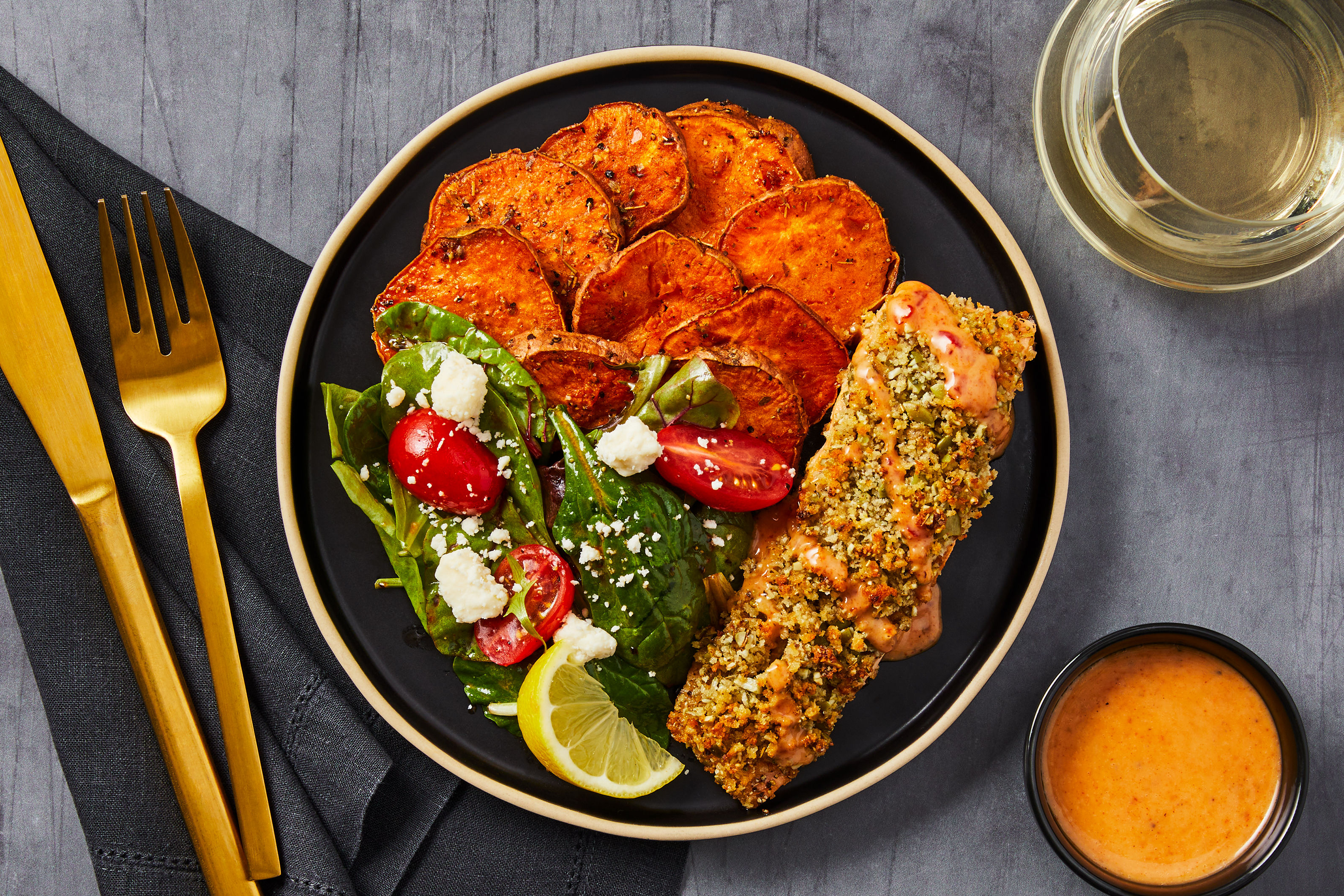 Pepita-Crusted Steelhead Trout