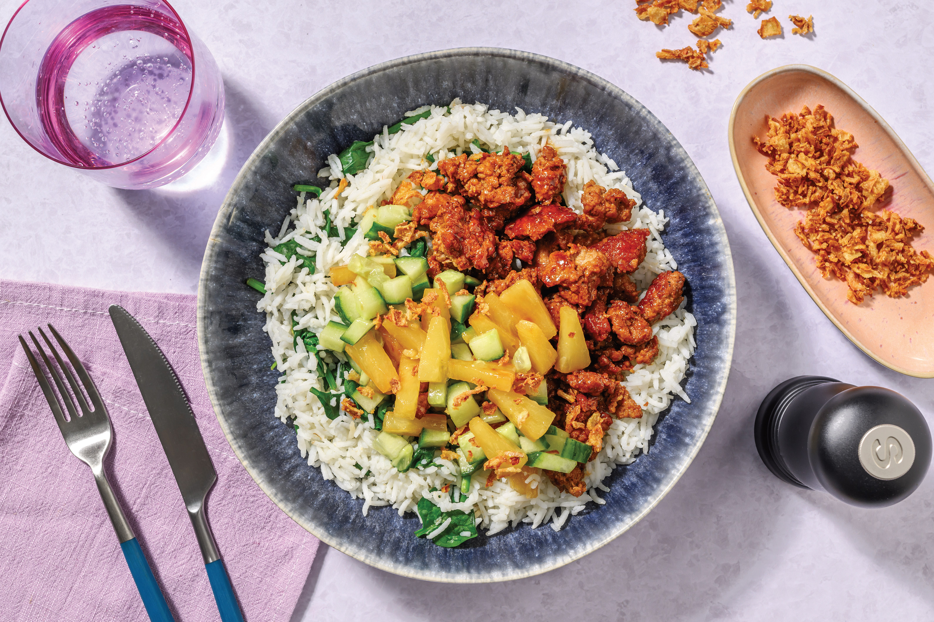 Teriyaki & Ponzu Beef Rice Bowl